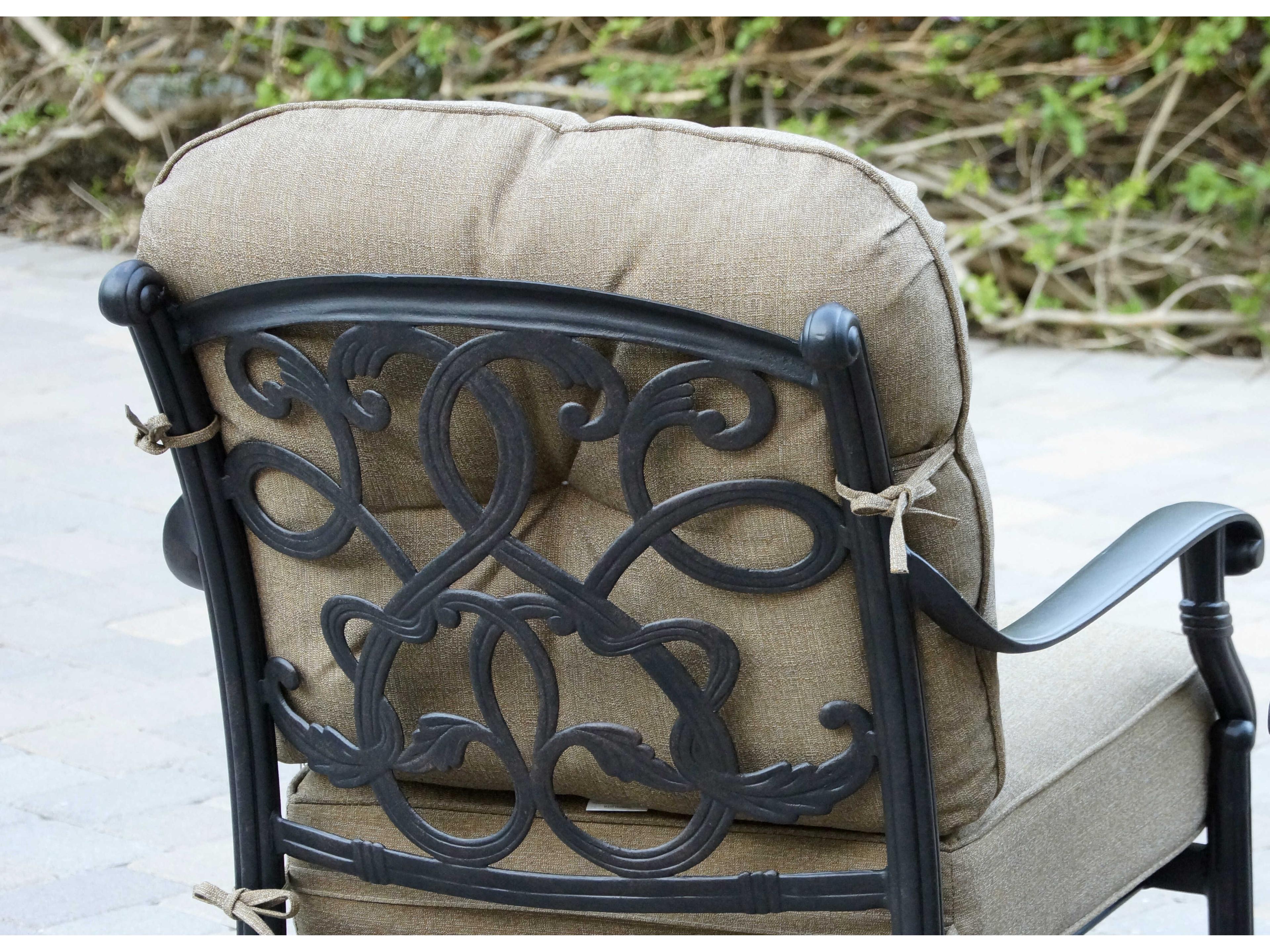 Darlee Outdoor Living Santa Monica Cast Aluminum Antique Bronze Swivel Rocker Lounge Chair Set of 4