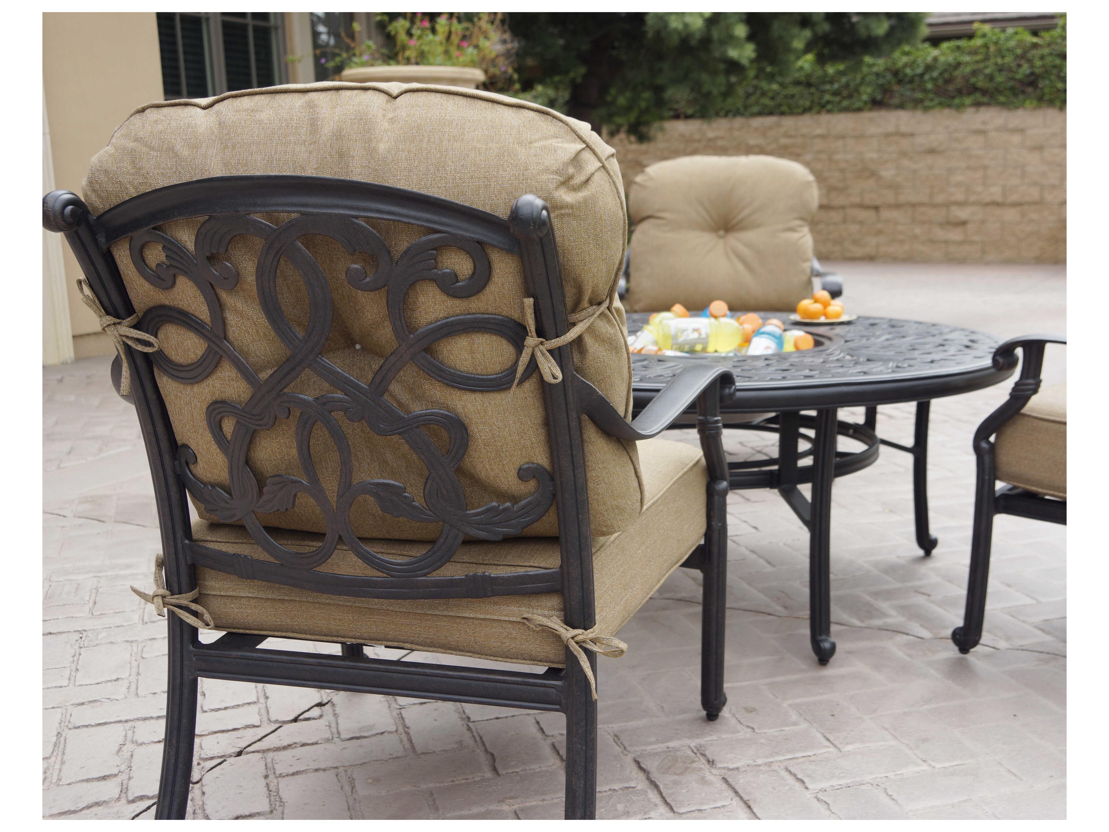 Darlee Outdoor Living Santa Monica Cast Aluminum Antique Bronze Lounge Chair Set of 4