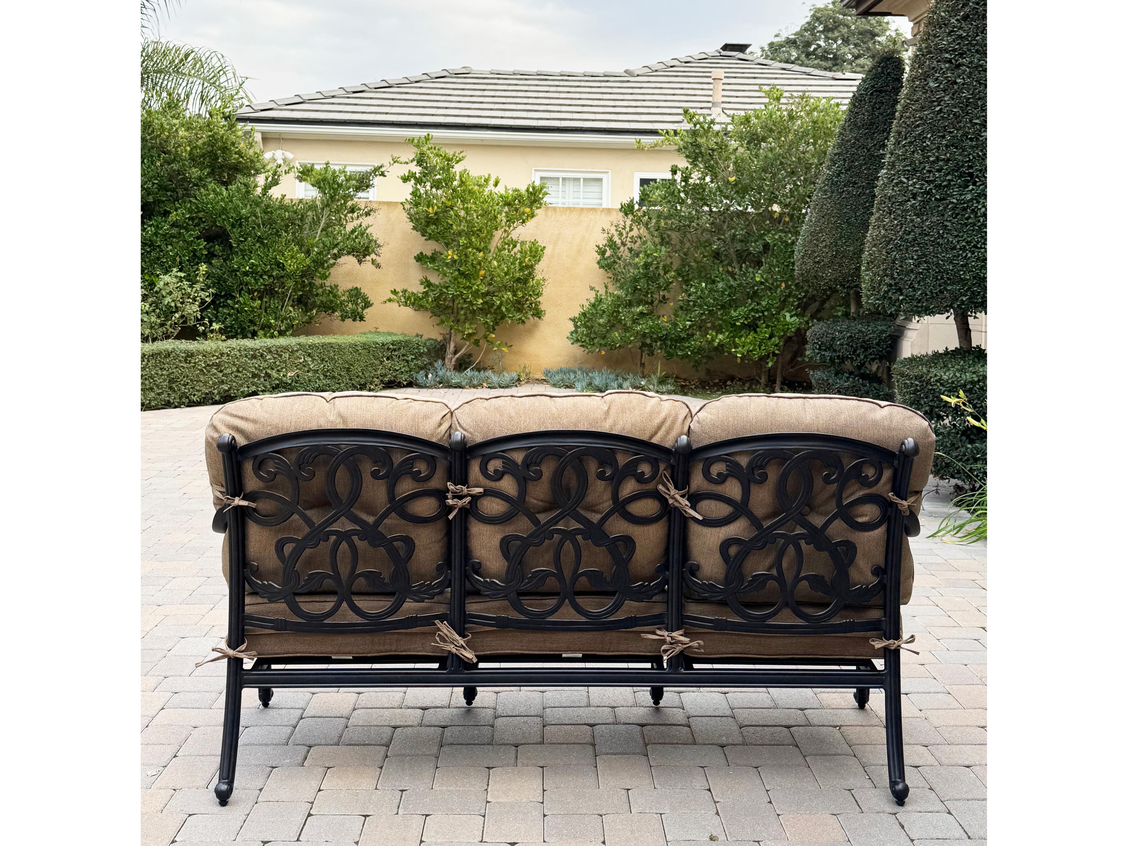 Darlee Outdoor Living Santa Monica Cast Aluminum 4-Piece Deep Seating Set with Cushions