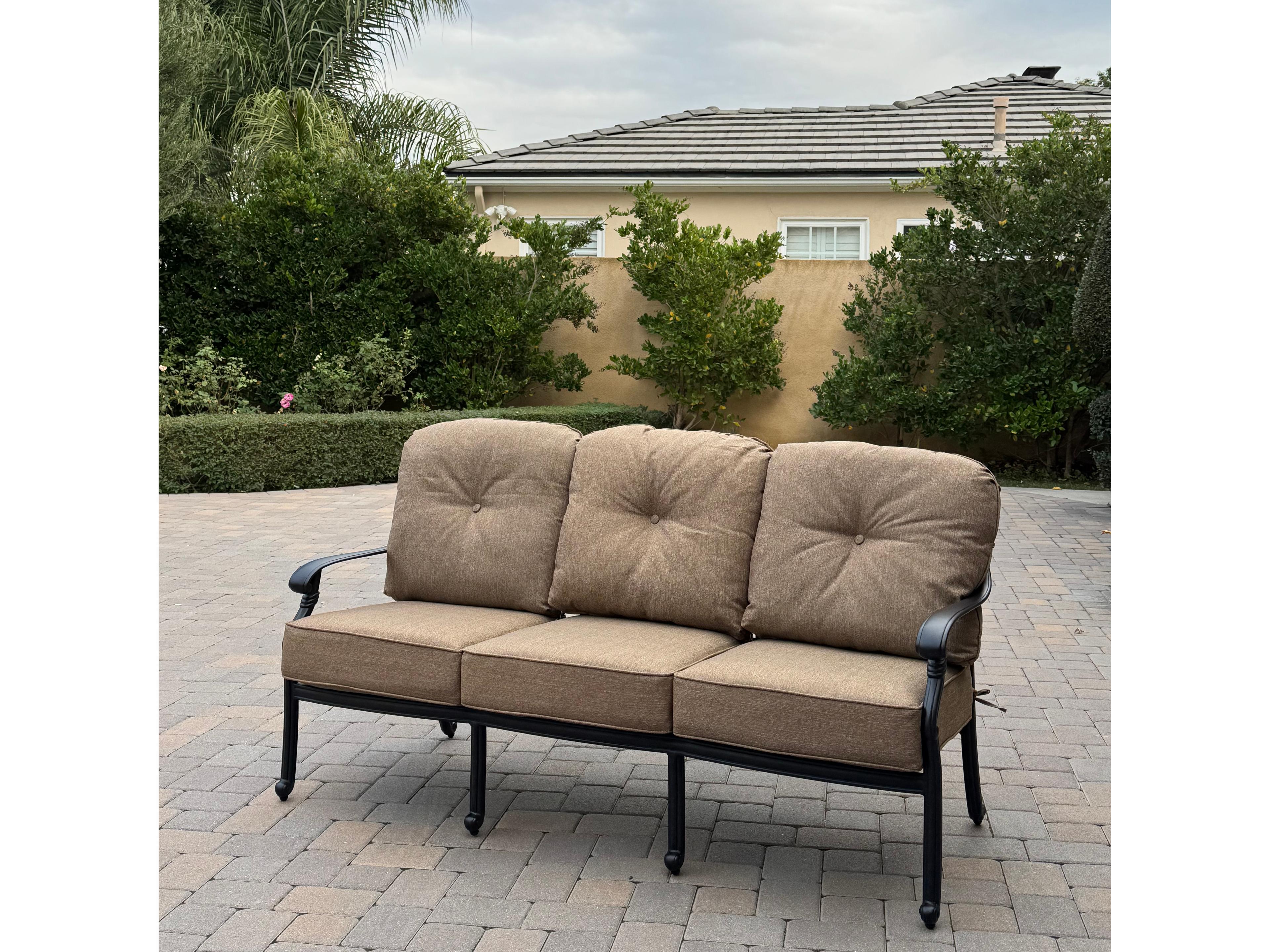 Darlee Outdoor Living Santa Monica Cast Aluminum 4-Piece Deep Seating Set with Cushions