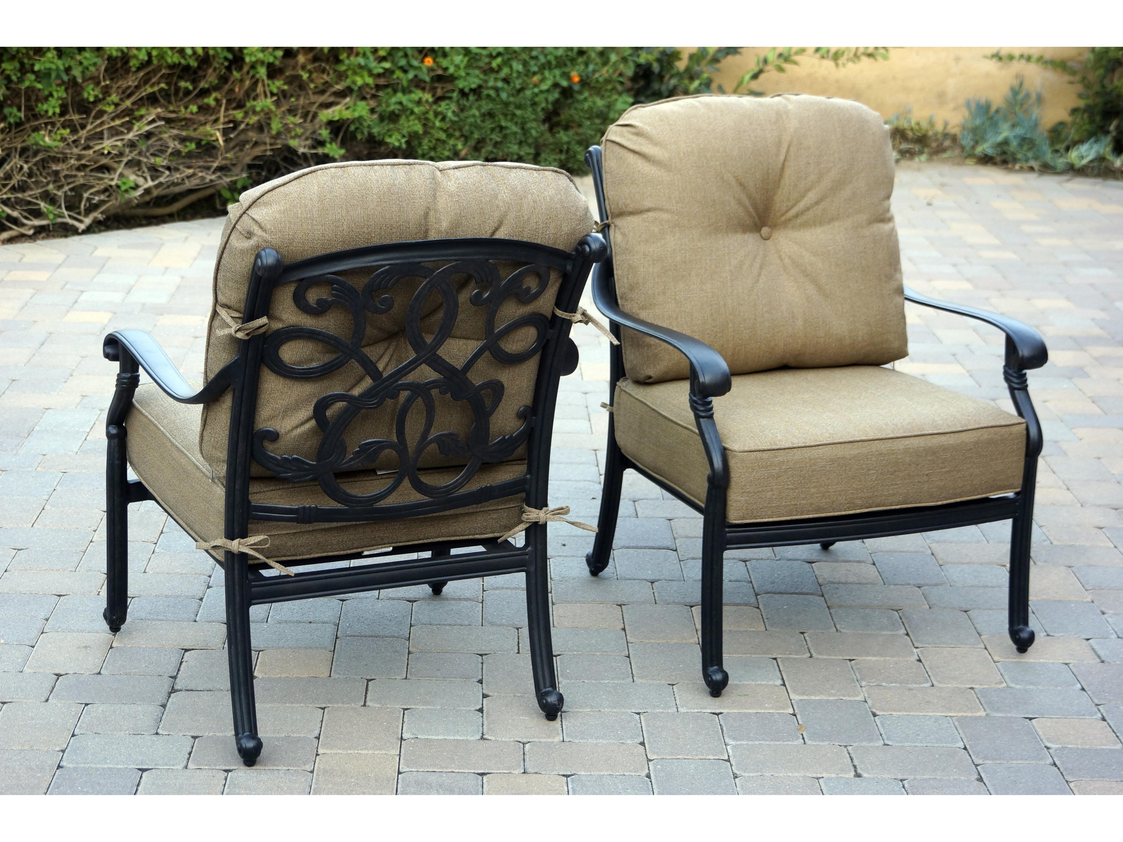 Darlee Outdoor Living Santa Monica Antique Bronze Cast Aluminum Cushion Lounge Set