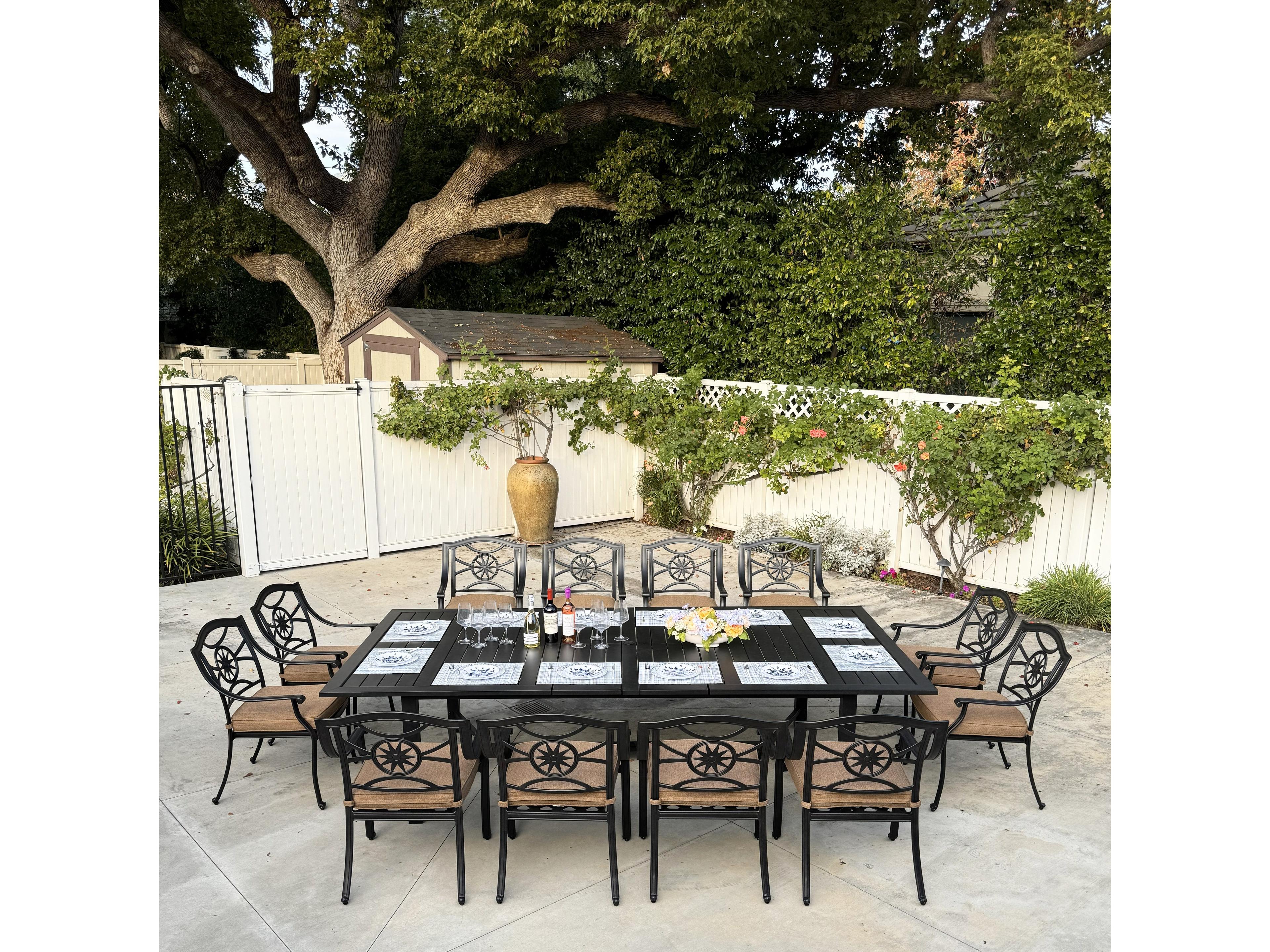Ten Star Antique Bronze Cast Aluminum Dining Set