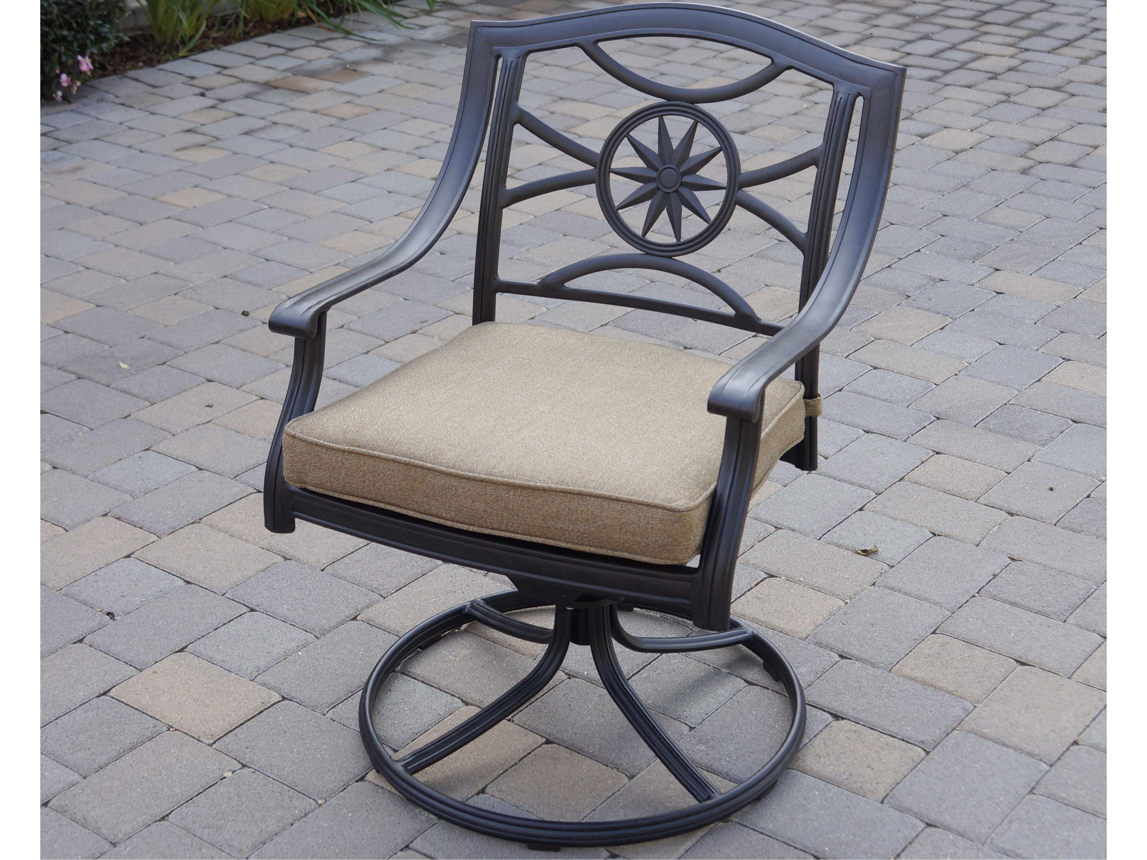 Darlee Outdoor Living Ten Star Antique Bronze Cast Aluminum 3 Piece Lounge Set in Sesame Cushions with 24'' Round End Table