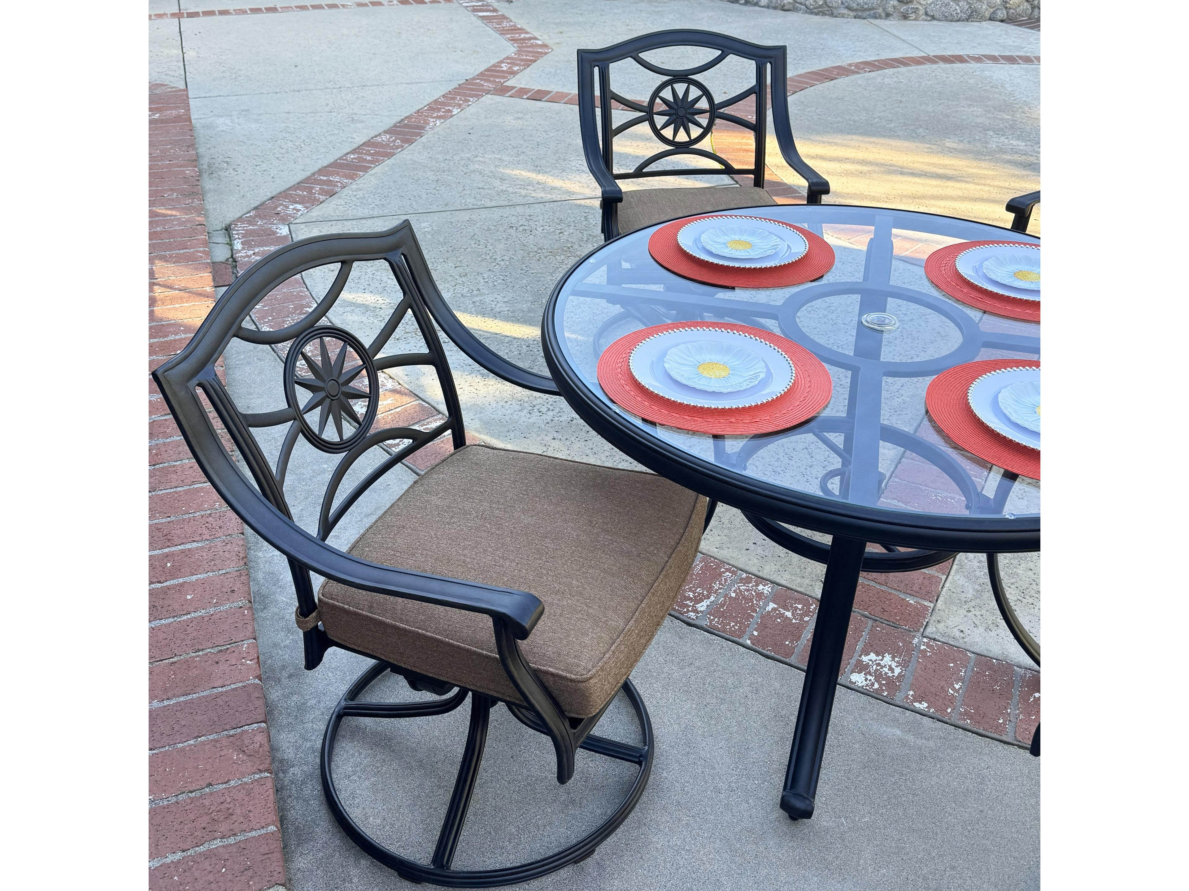 Darlee Outdoor Living Ten Star Antique Bronze Cast Aluminum Dining Set