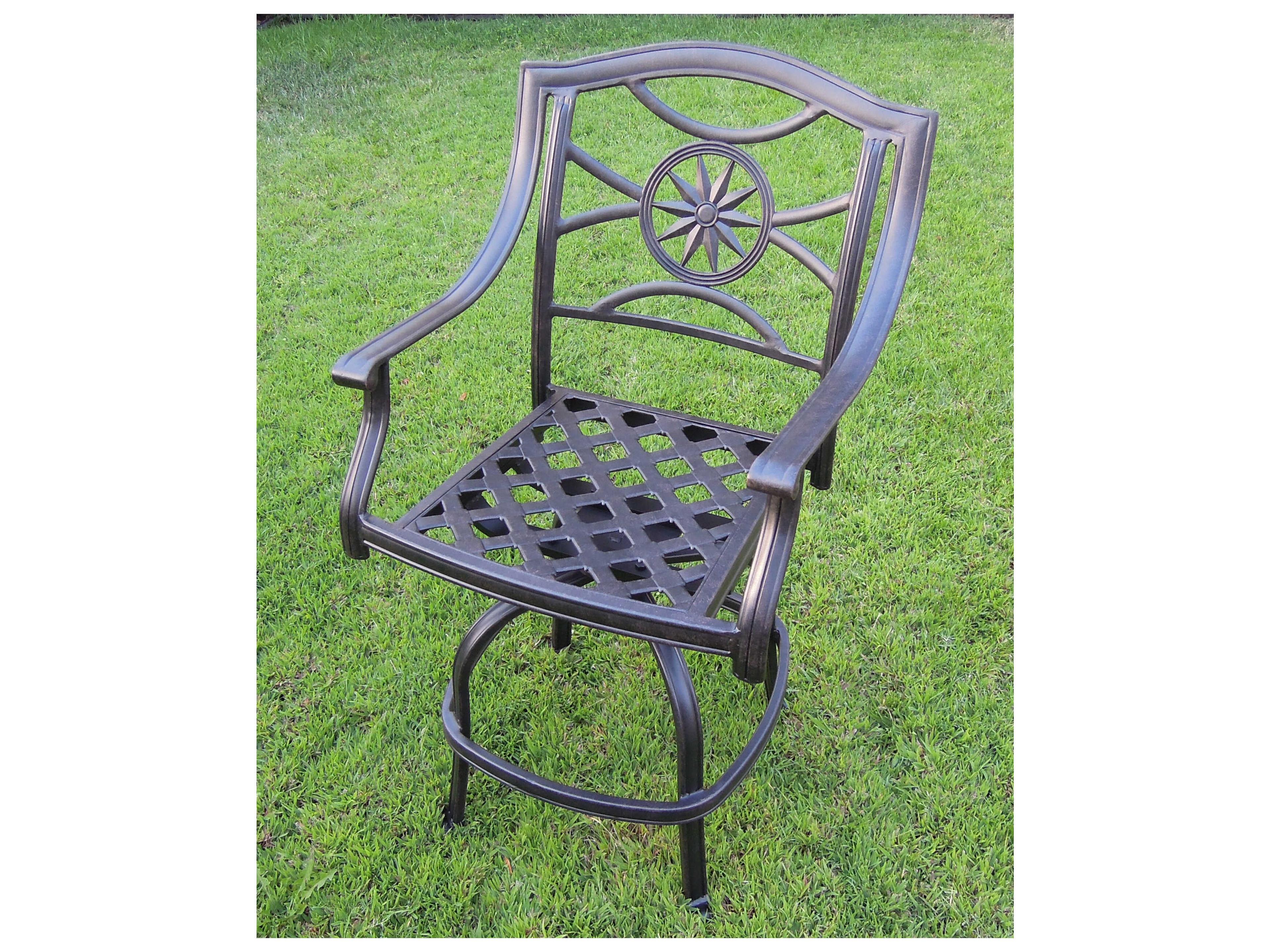 Darlee Outdoor Living Ten Star Cast Aluminum Antique Bronze Swivel Counter Height Stool Set of 6