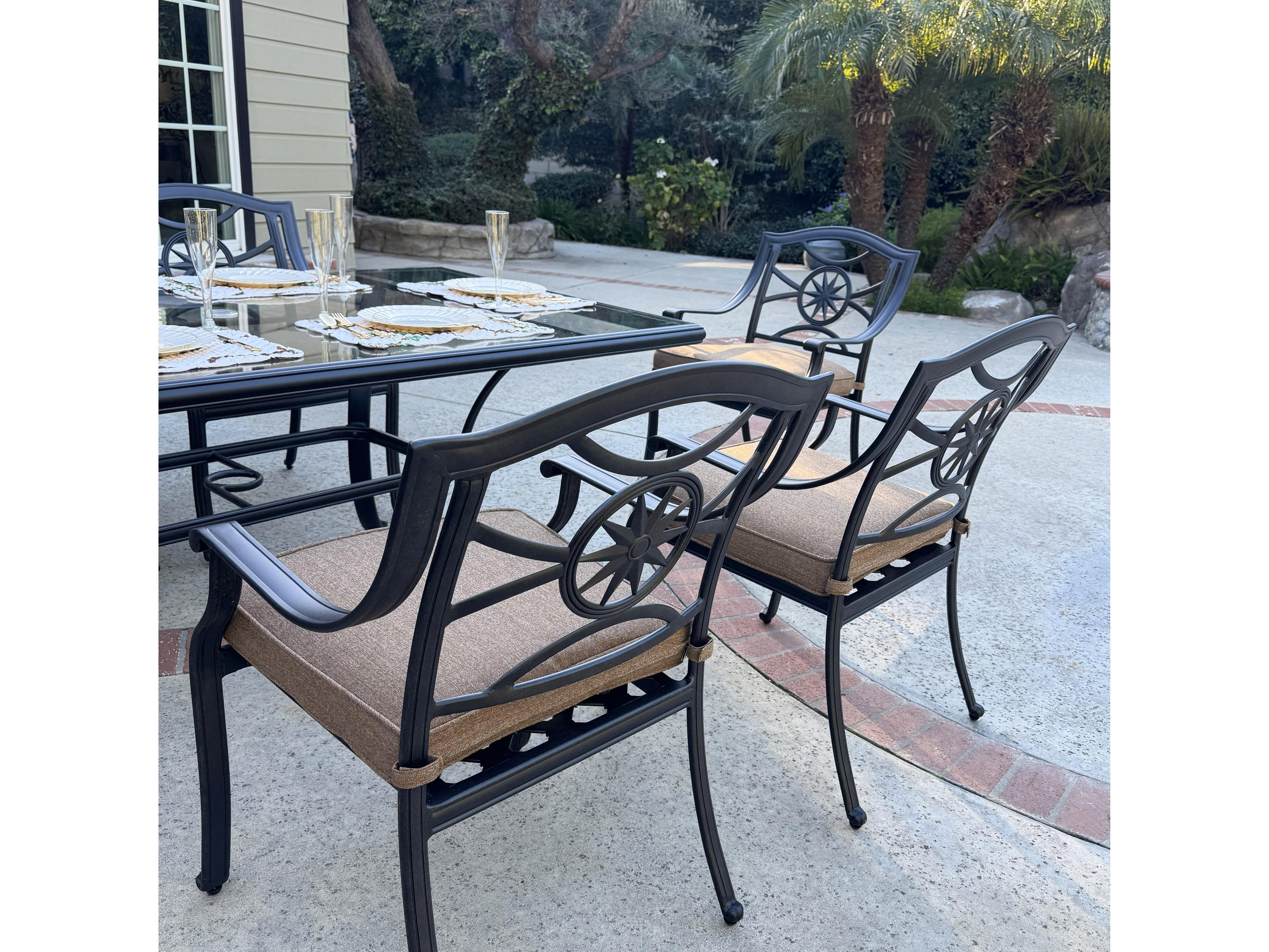 Darlee Outdoor Living Ten Star Antique Bronze Cast Aluminum Dining Set