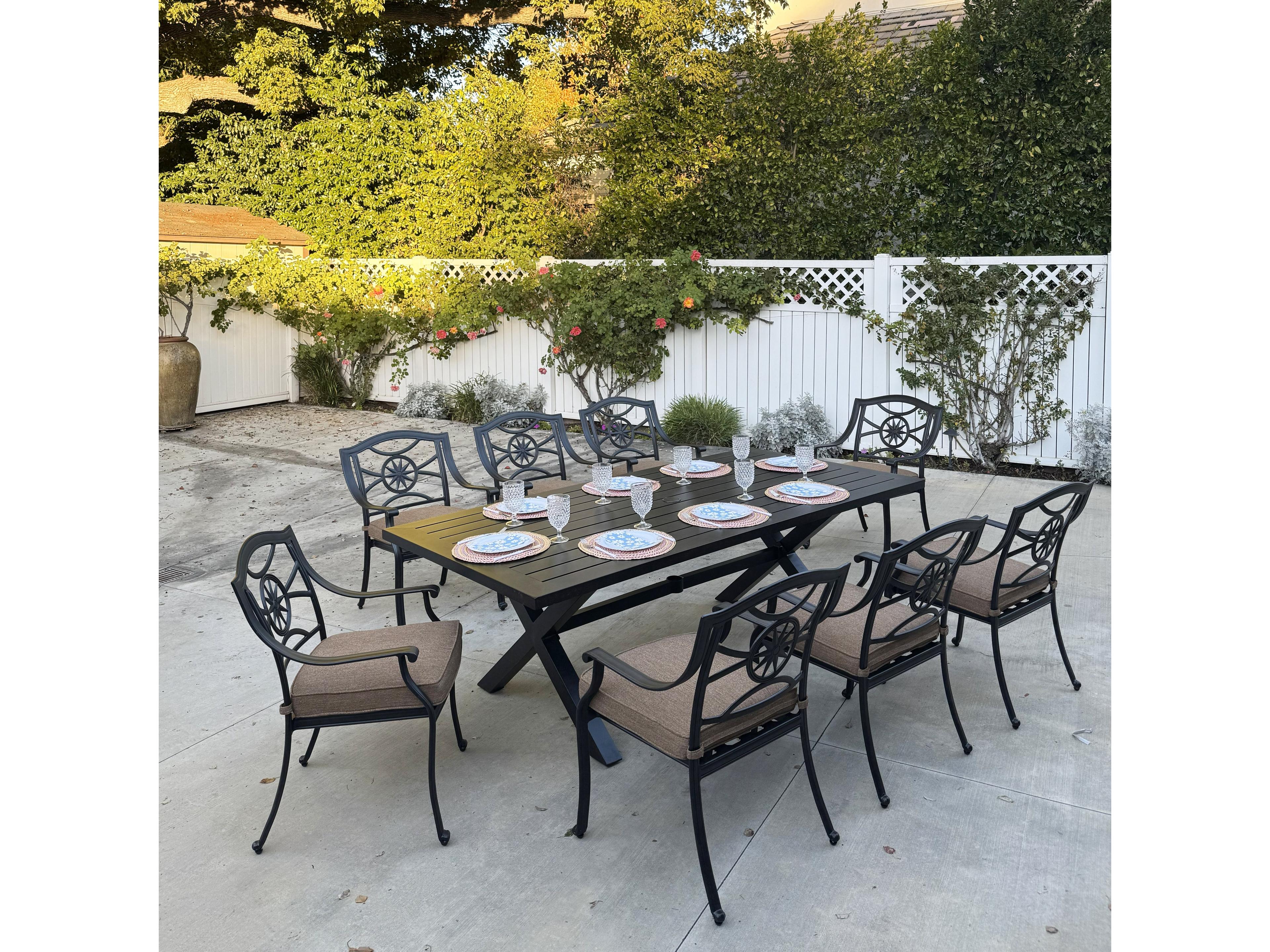 Ten Star Antique Bronze Cast Aluminum Dining Set