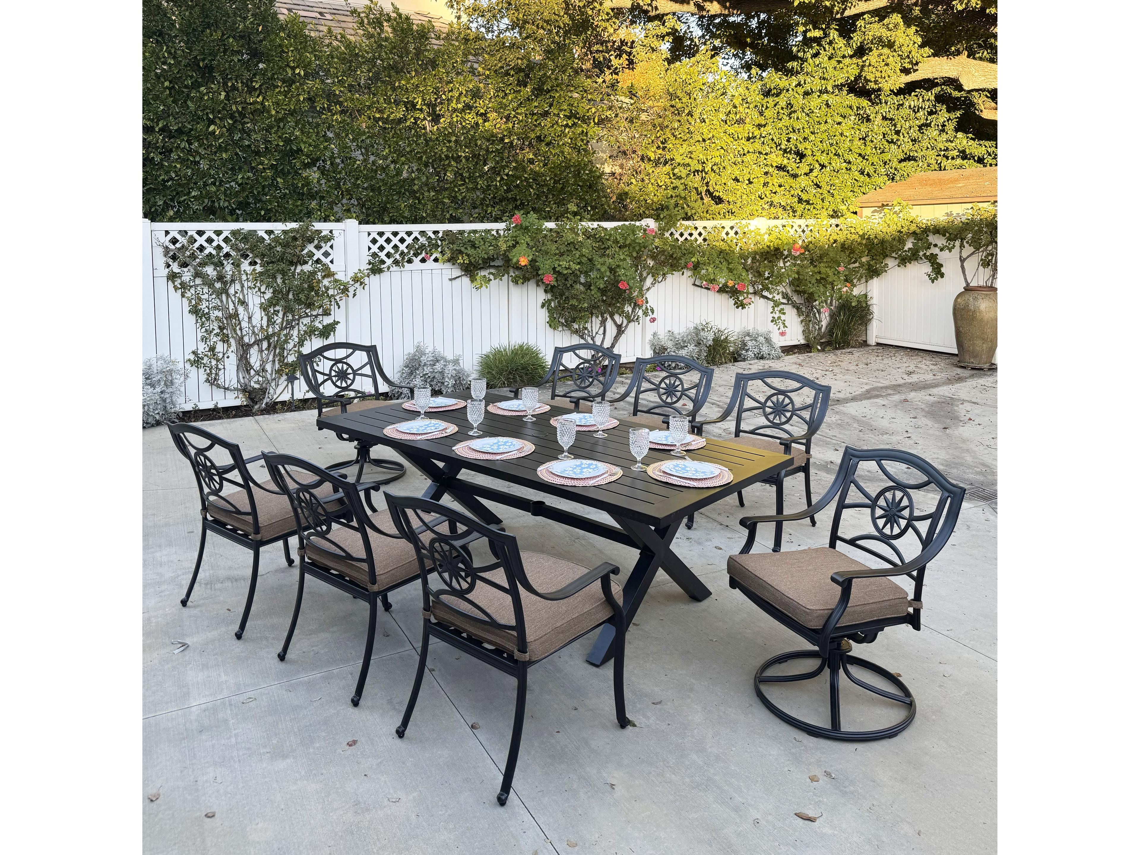 Ten Star Antique Bronze Cast Aluminum Dining Set