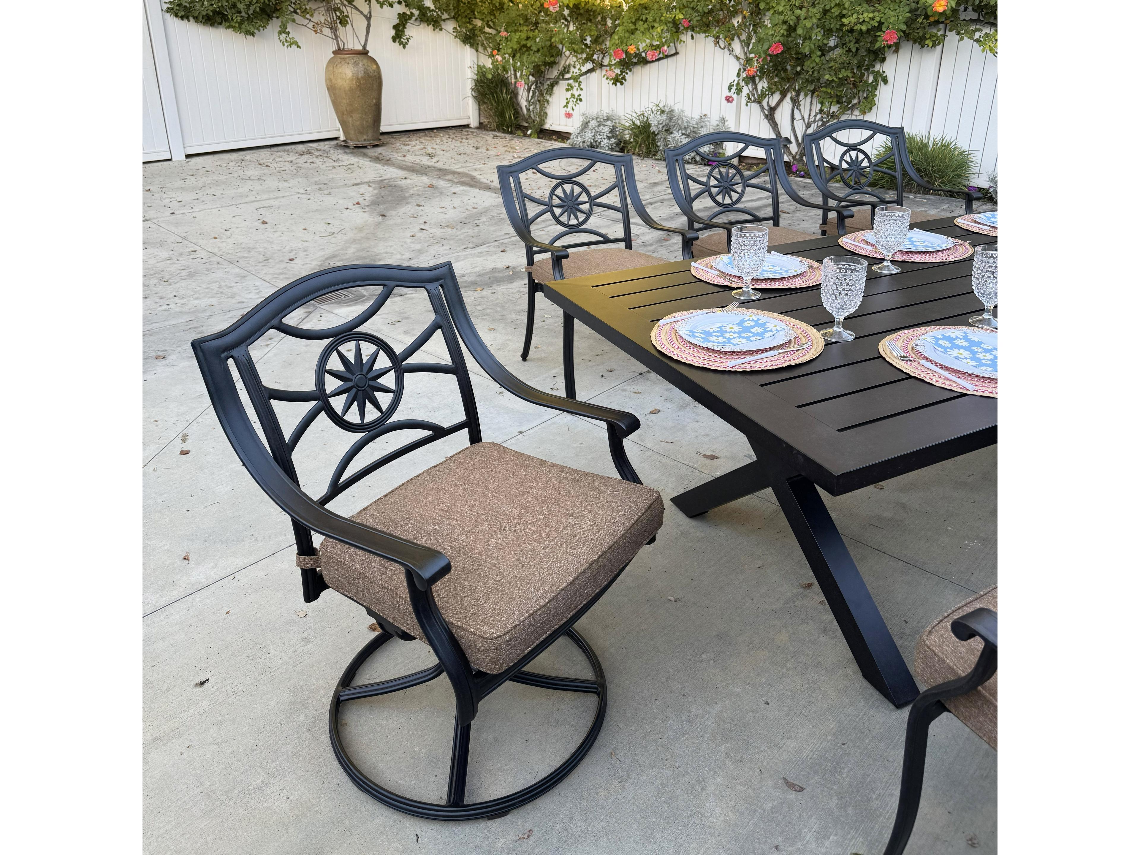 Darlee Outdoor Living Ten Star Antique Bronze Cast Aluminum Dining Set