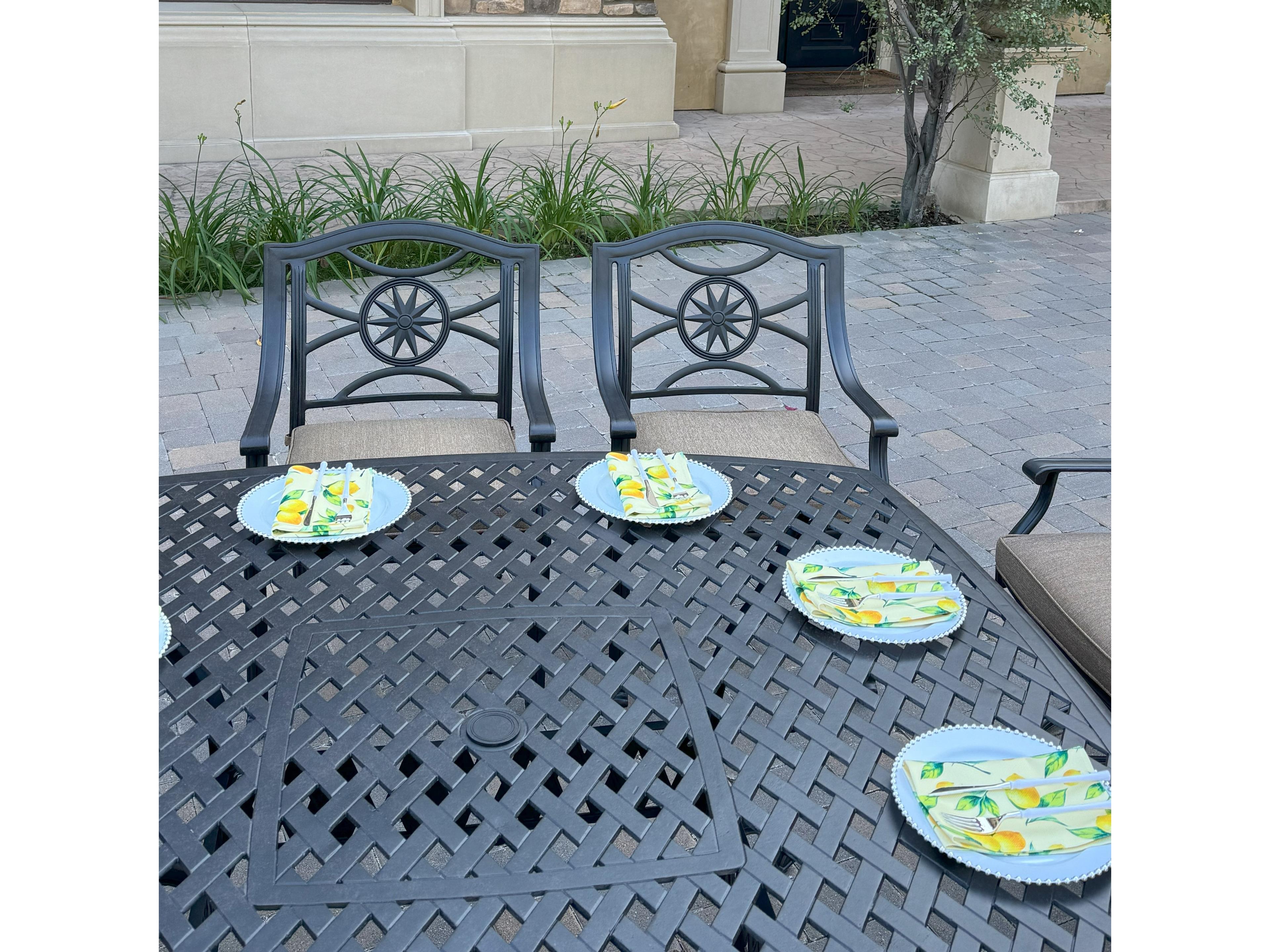 Darlee Outdoor Living Ten Star Cast Aluminum 9-Piece Outdoor Dining Set