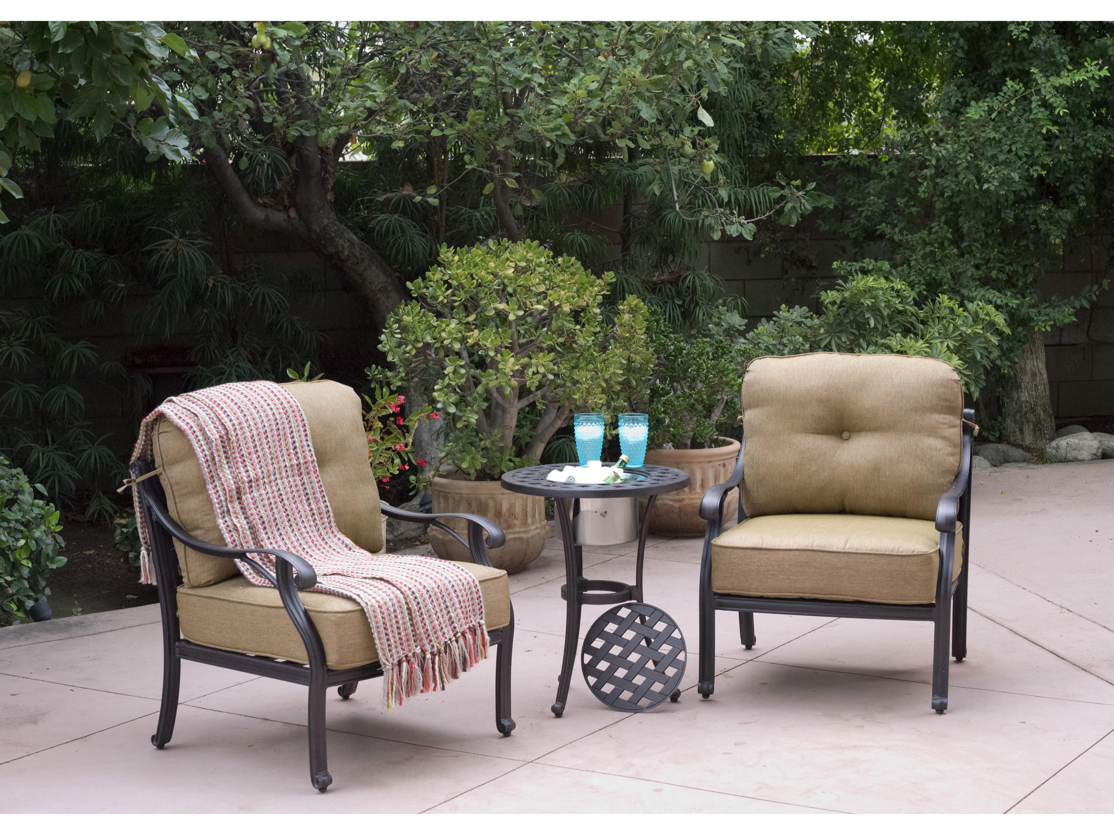 Darlee Outdoor Living Nassau Cast Aluminum Club Chair with Cushions Set of 2