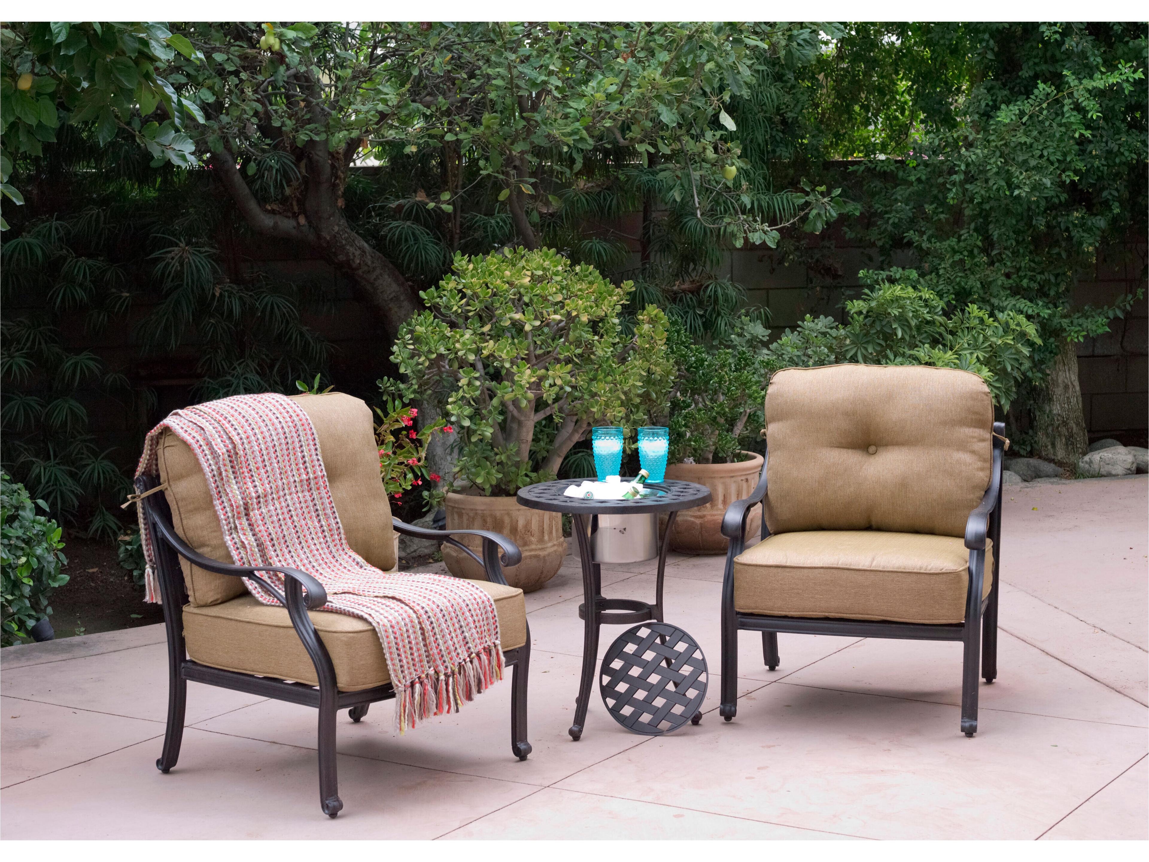 Nassau Cast Aluminum Antique Bronze 3 Piece Lounge Set