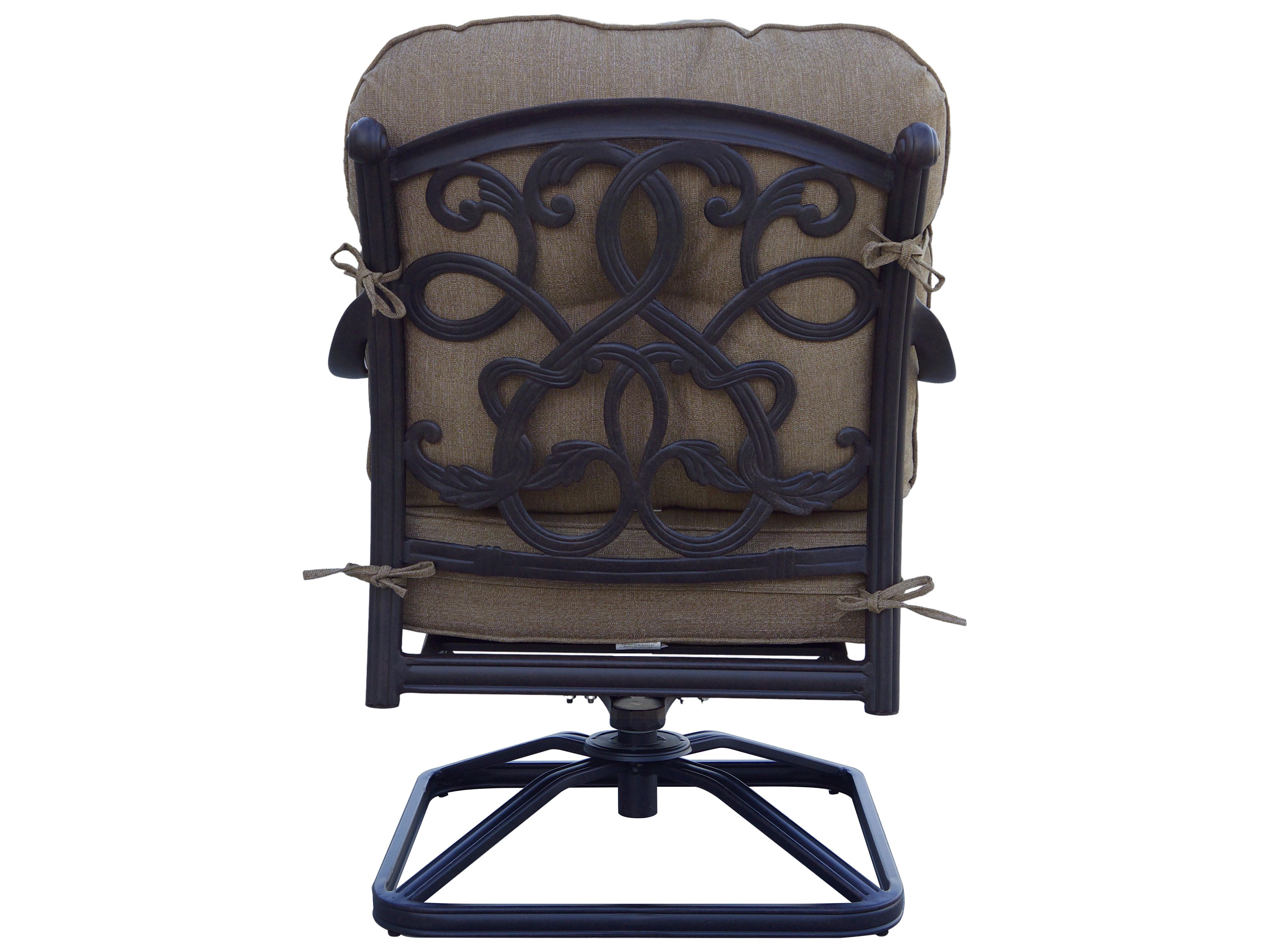 Darlee Outdoor Living Santa Monica Cast Aluminum Antique Bronze 3 Piece Lounge Set in Sesame Cushions with 21'' Wide Round Ice Bucket End Table
