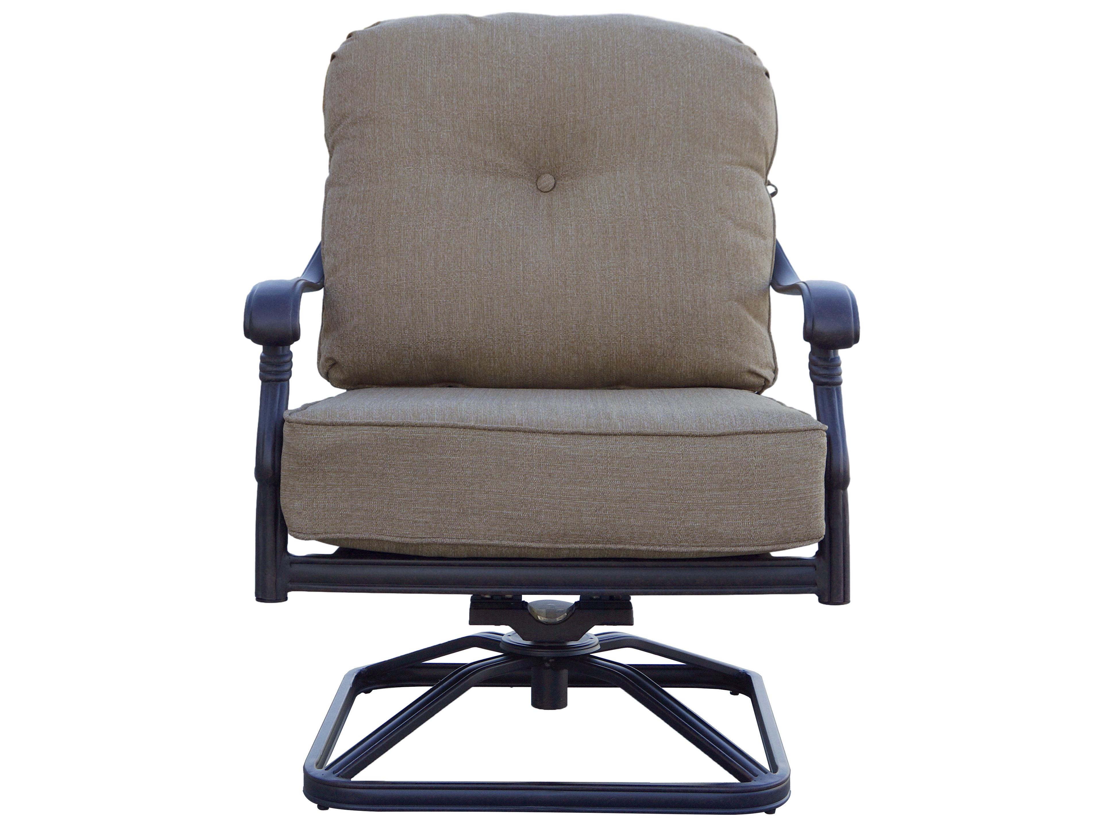 Darlee Outdoor Living Santa Monica Cast Aluminum Antique Bronze 3 Piece Lounge Set in Sesame Cushions with 21'' Wide Square End Table