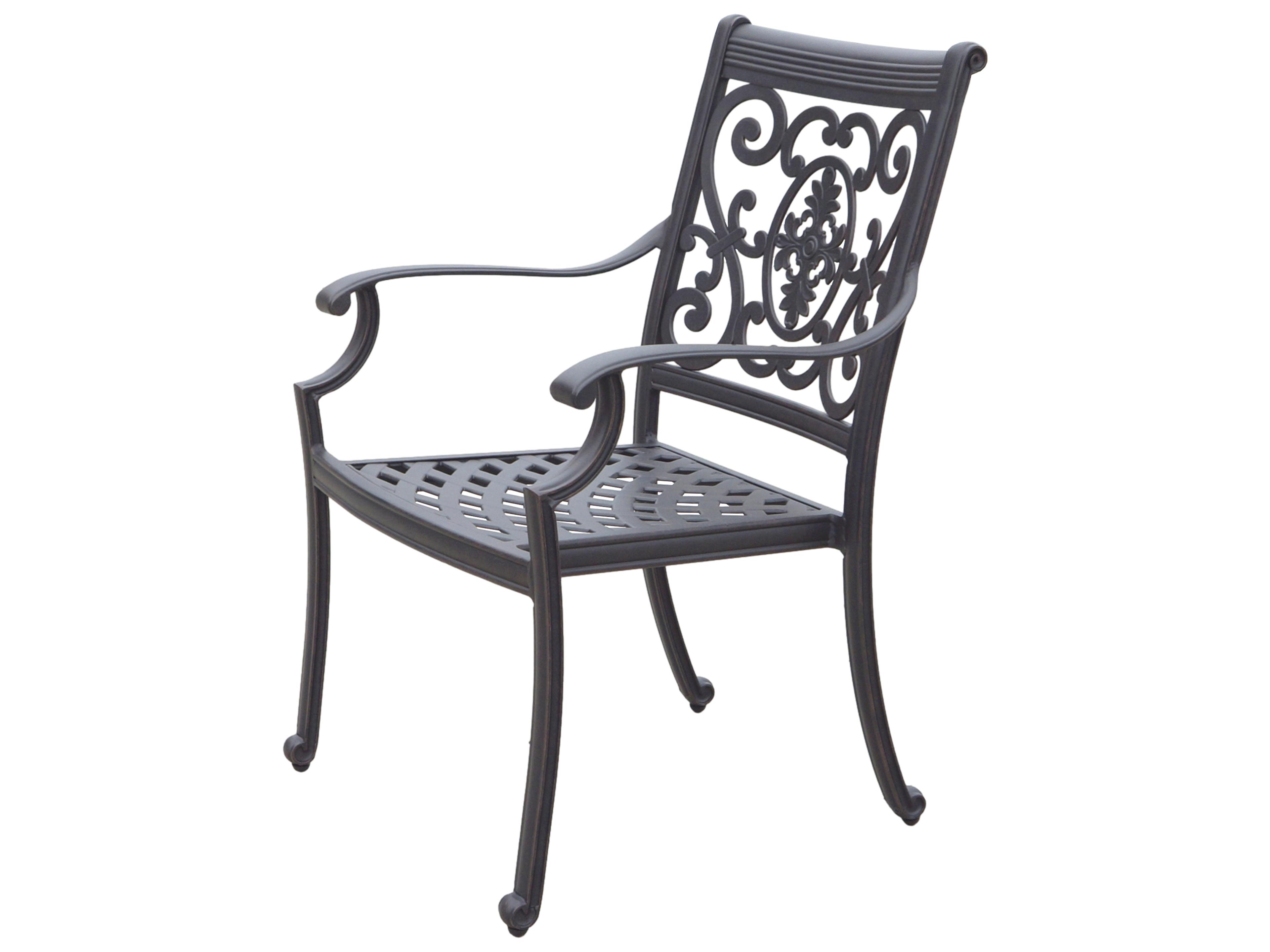 Darlee Outdoor Living St. Cruz Antique Bronze Cast Aluminum 9 Piece Dining Set in Spicy Chill with 64'' Wide Square Dining Table