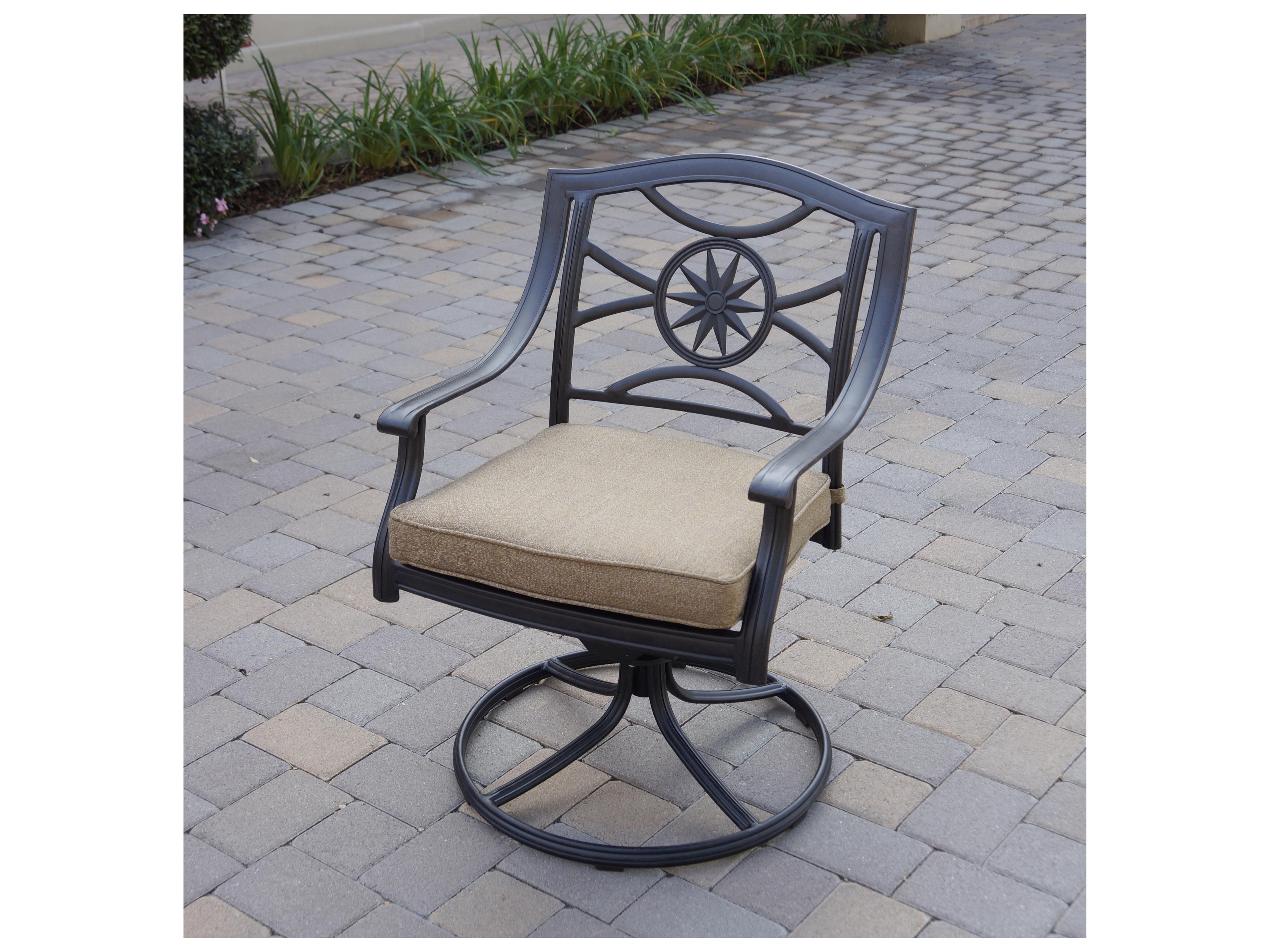 Darlee Outdoor Living Ten Star Antique Bronze Cast Aluminum 3 Piece Dining Set in Sesame Cushions with 1'' Wide Square Ice Bucker End Table