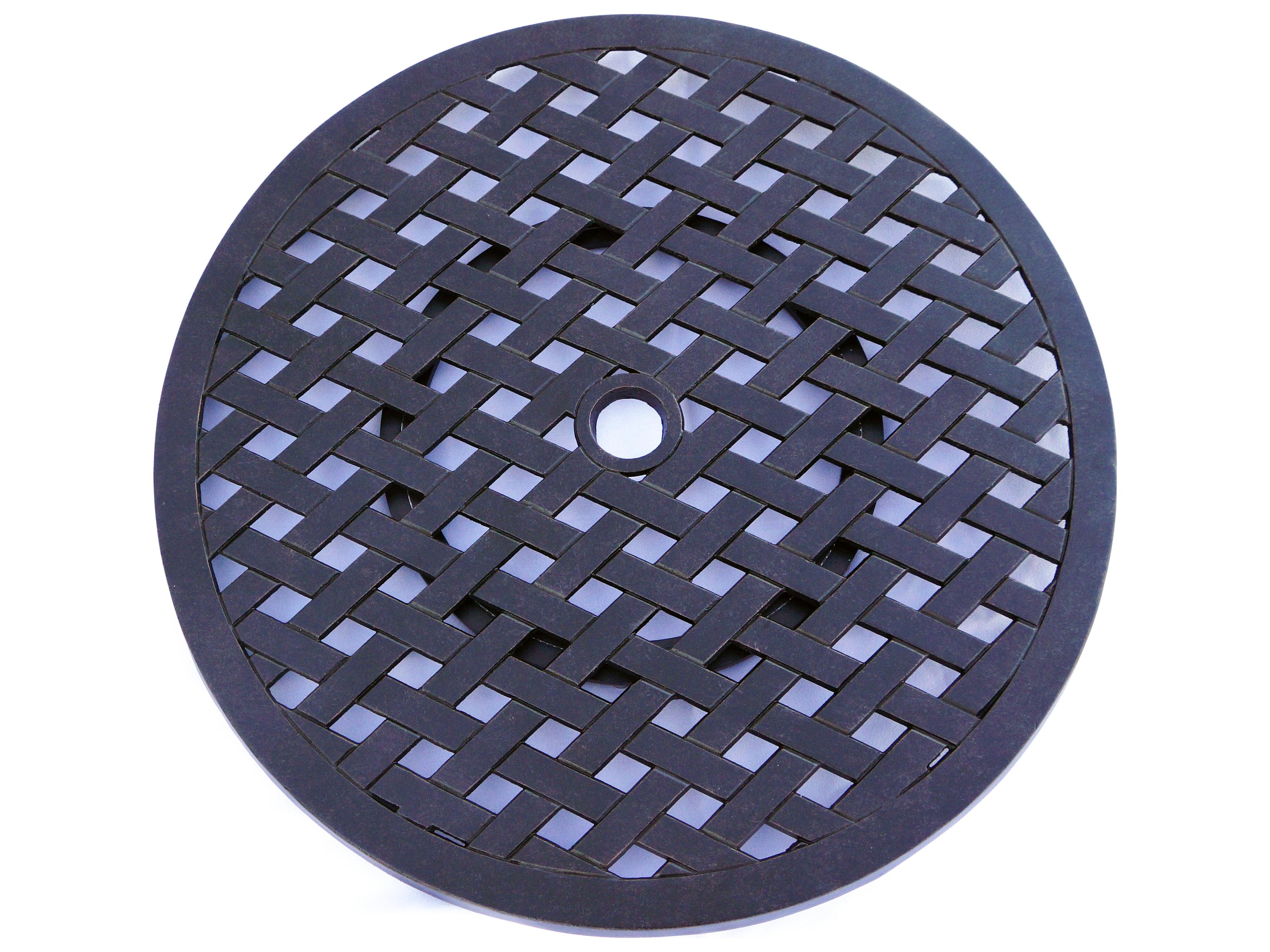 Darlee Outdoor Living Ten Star Antique Bronze Cast Aluminum 10 Piece Dining Set in Sesame Cushions with 64'' Wide Square Dining Table and Lazy Susan