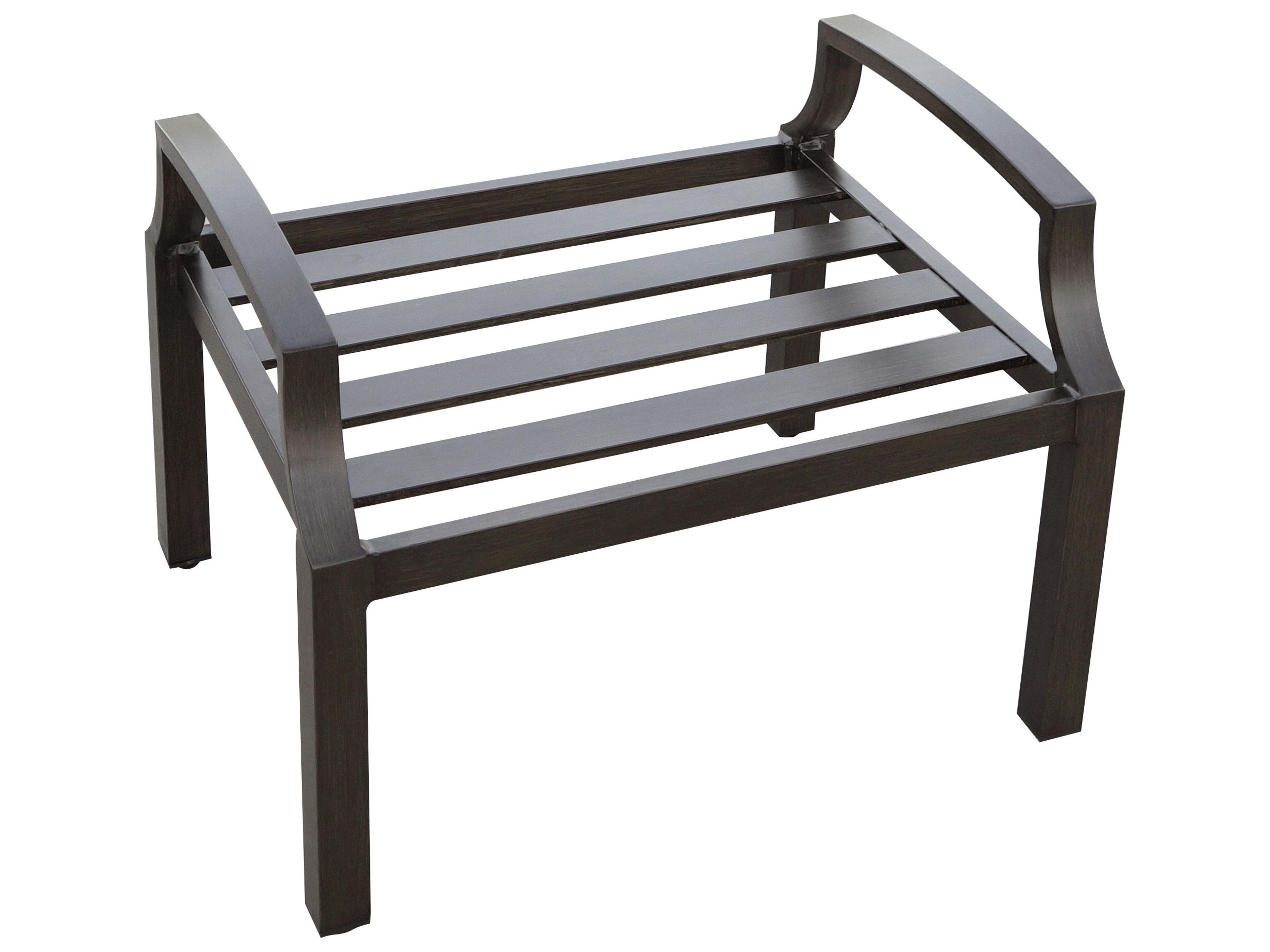 Darlee Outdoor Living Brooklyn Aluminum Multibrown Ottoman in Sesame Cushions Set of 2