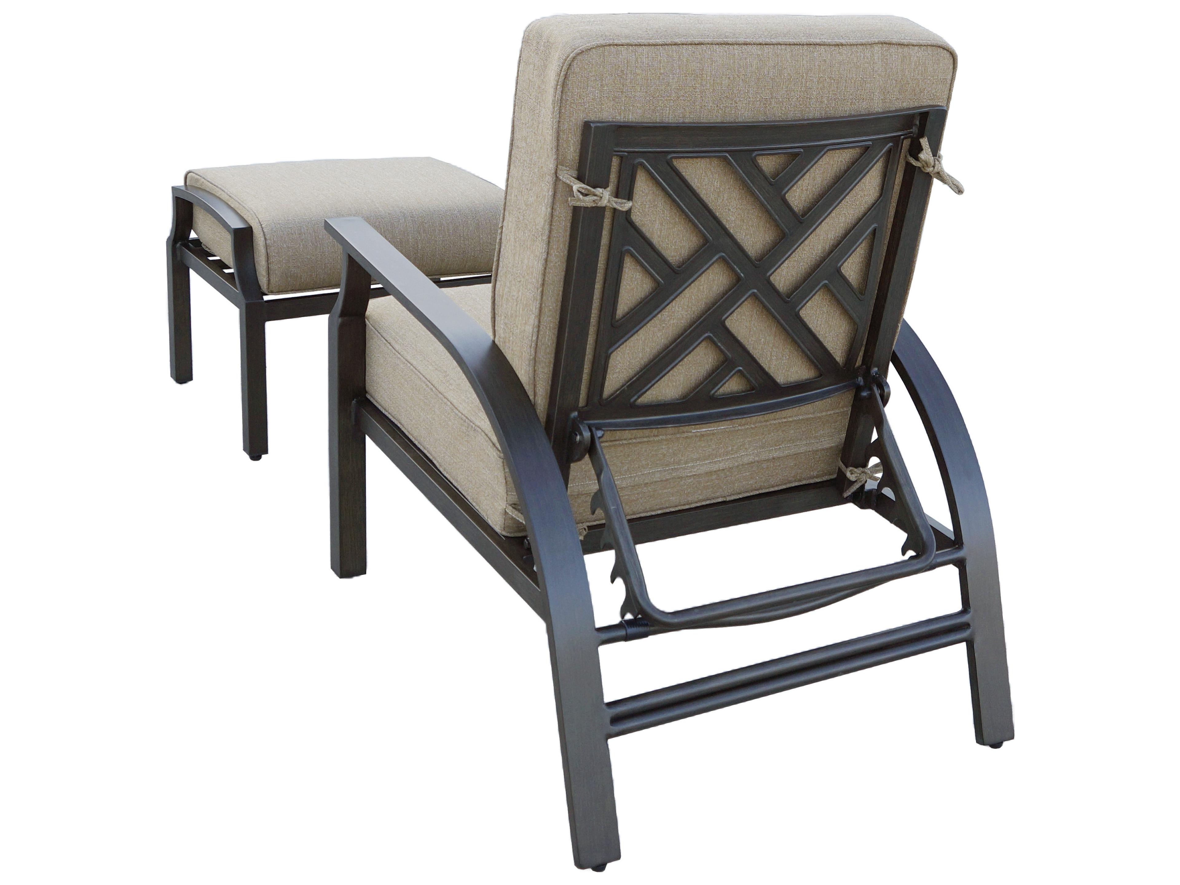 Darlee Outdoor Living Brooklyn Aluminum Multibrown 5 Piece Lounge Set in Sesame Cushions with 21'' Wide Square End Table