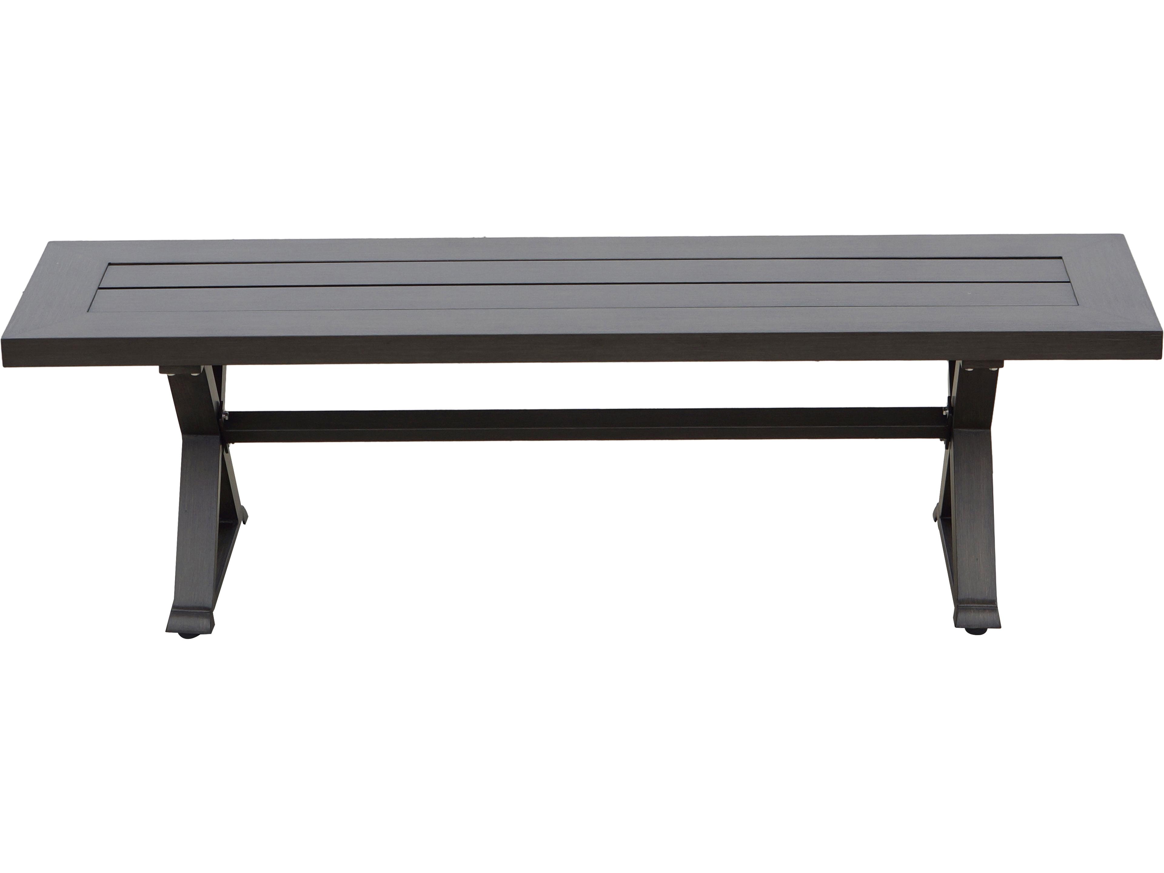 Darlee Outdoor Living Brooklyn Aluminum Multibrown Bench in Sesame Cushions