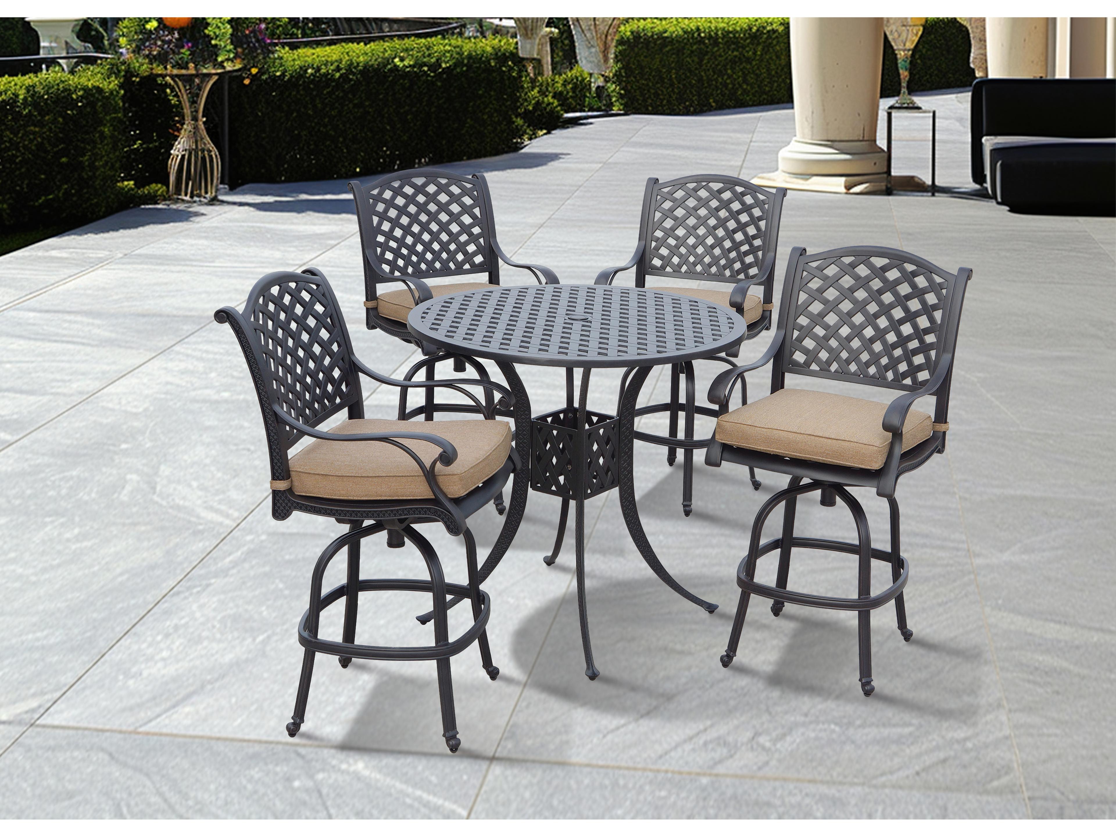 Nassau Cast Aluminum Antique Bronze 5 Piece Bar Set