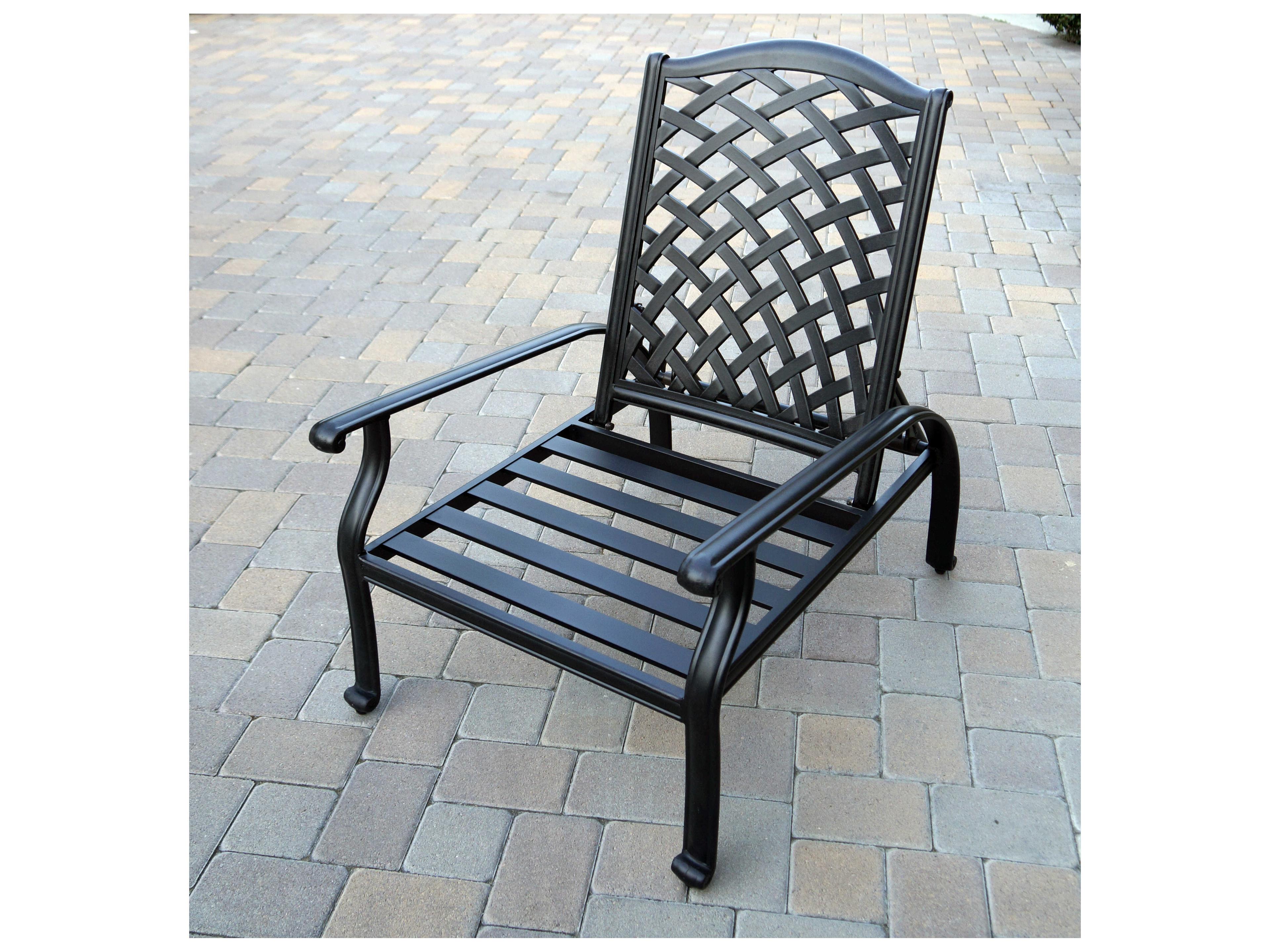 Darlee Outdoor Living Standard Nassau Cast Aluminum Antique Bronze 5 Piece Lounge Set with Ice Bucket Insert