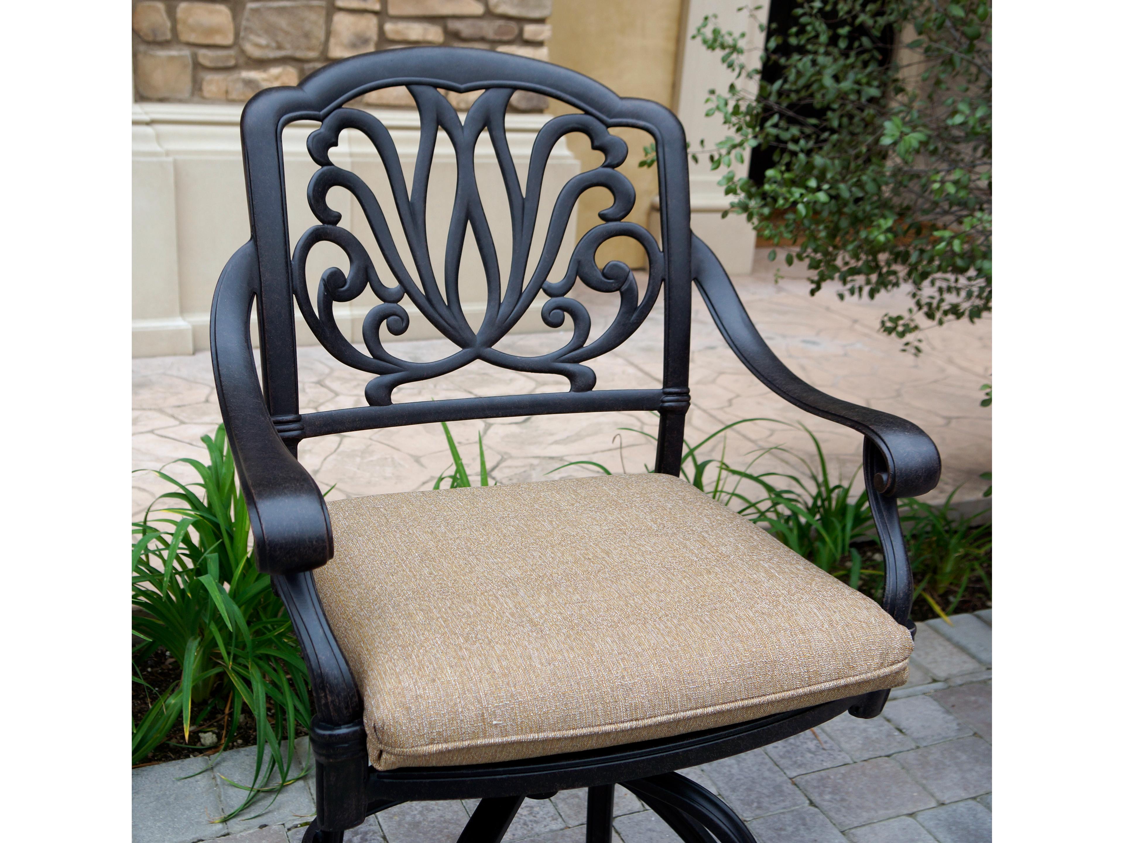 Darlee Outdoor Living Elisabeth Cast Aluminum Swivel Bar Stool ( set of 2 )