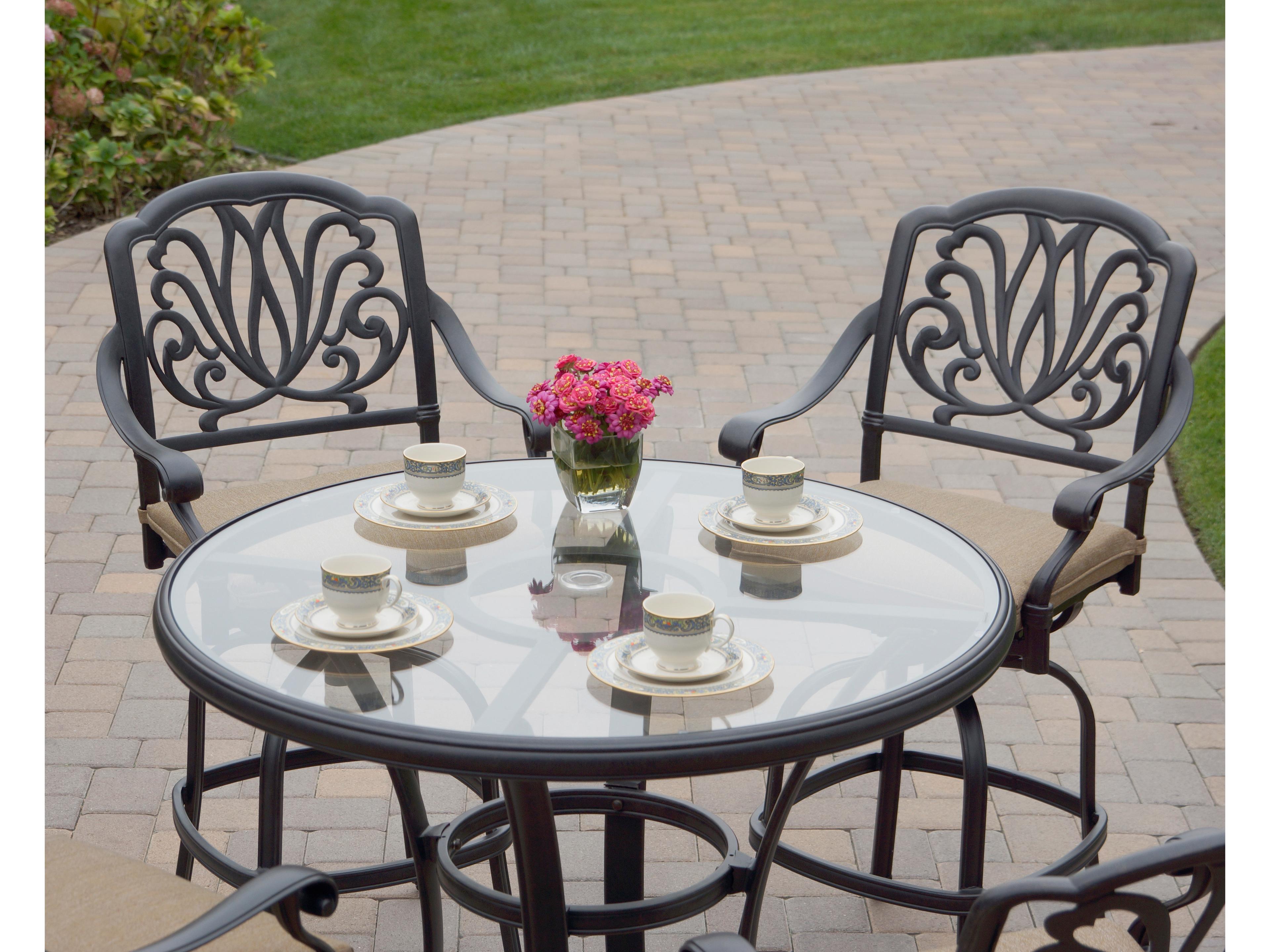 Darlee Outdoor Living Elisabeth Cast Aluminum Swivel Bar Stool ( set of 2 )