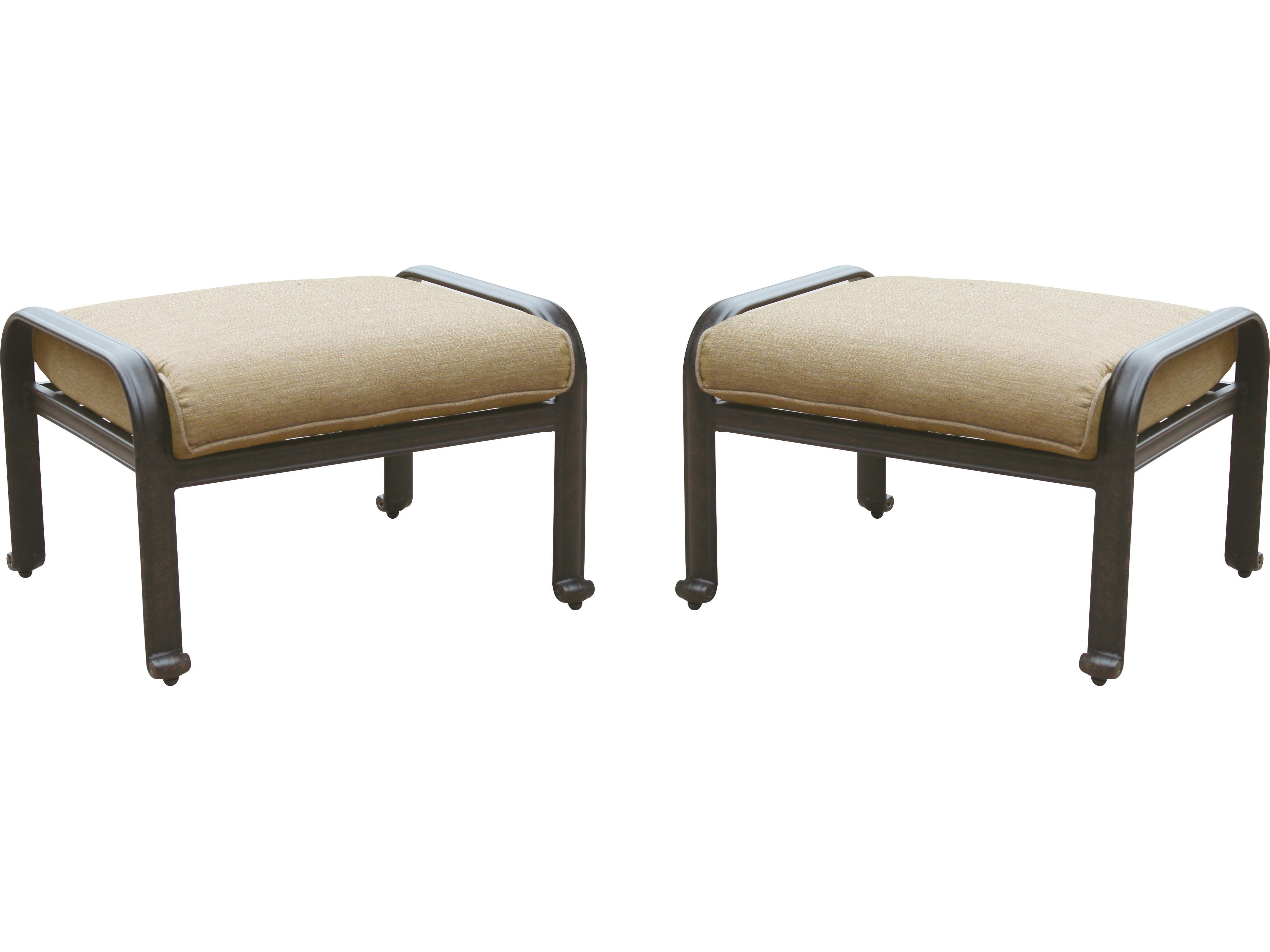 Elisabeth Cast Aluminum Ottoman with Cushion Set of 2