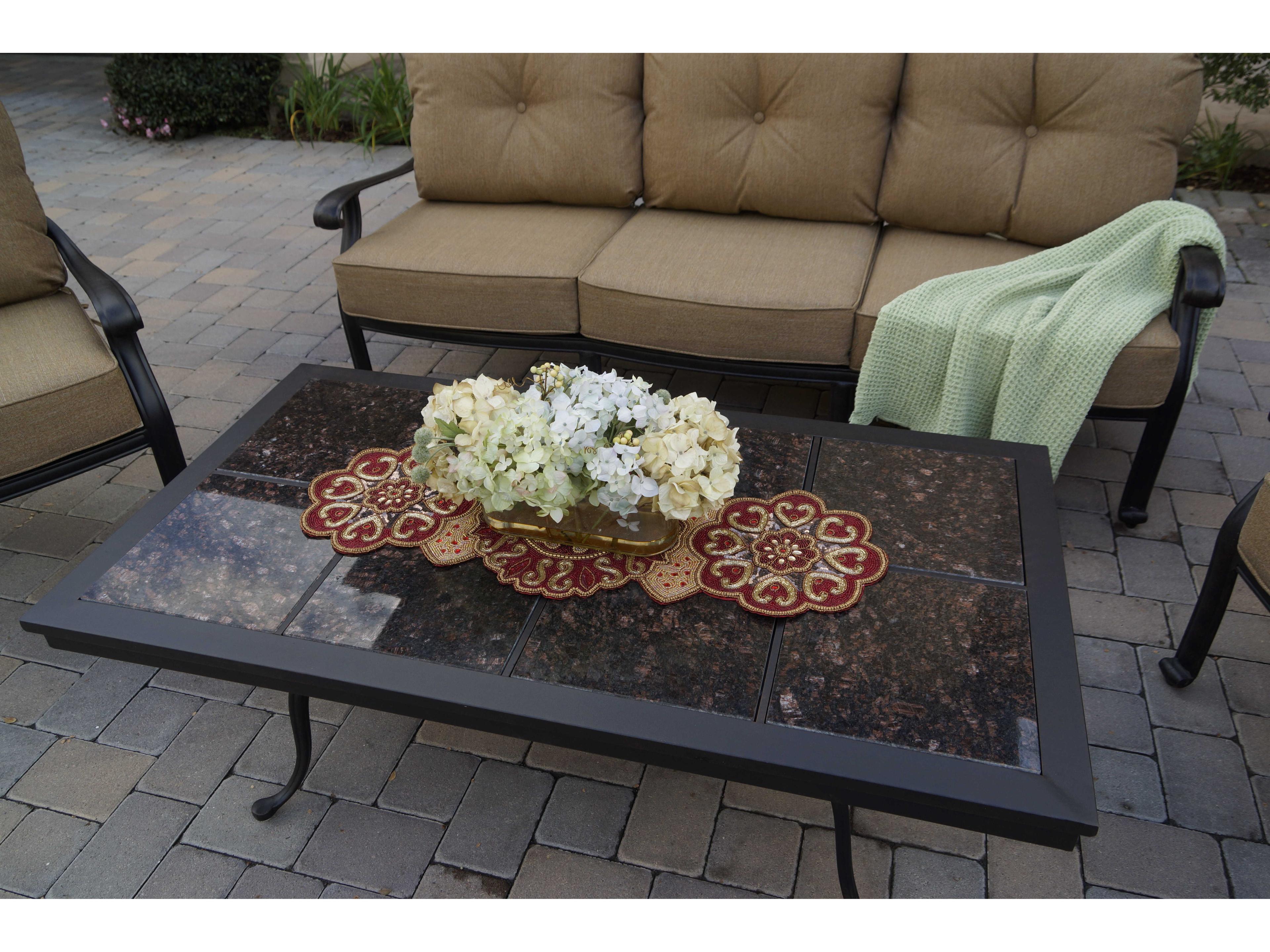 Darlee Outdoor Living Elisabeth Cast Aluminum Antique Bronze 4 Piece Lounge Set