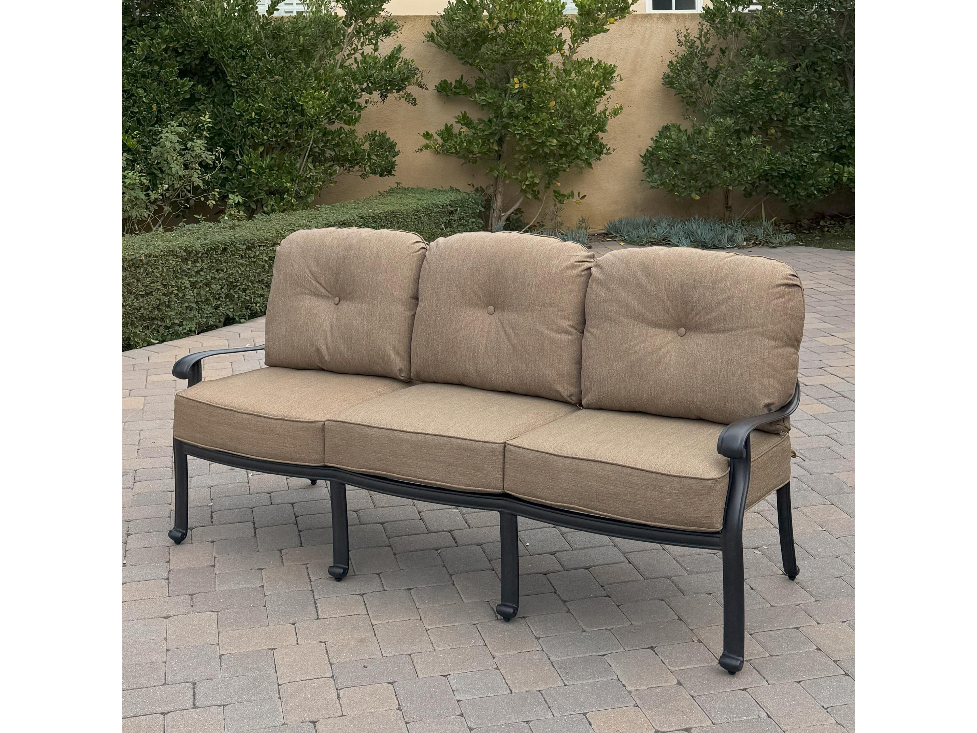 Darlee Outdoor Living Elisabeth Cast Aluminum 4-Piece Conversation Set with 49" x 35" Rectangular Fire Pit Chat Table