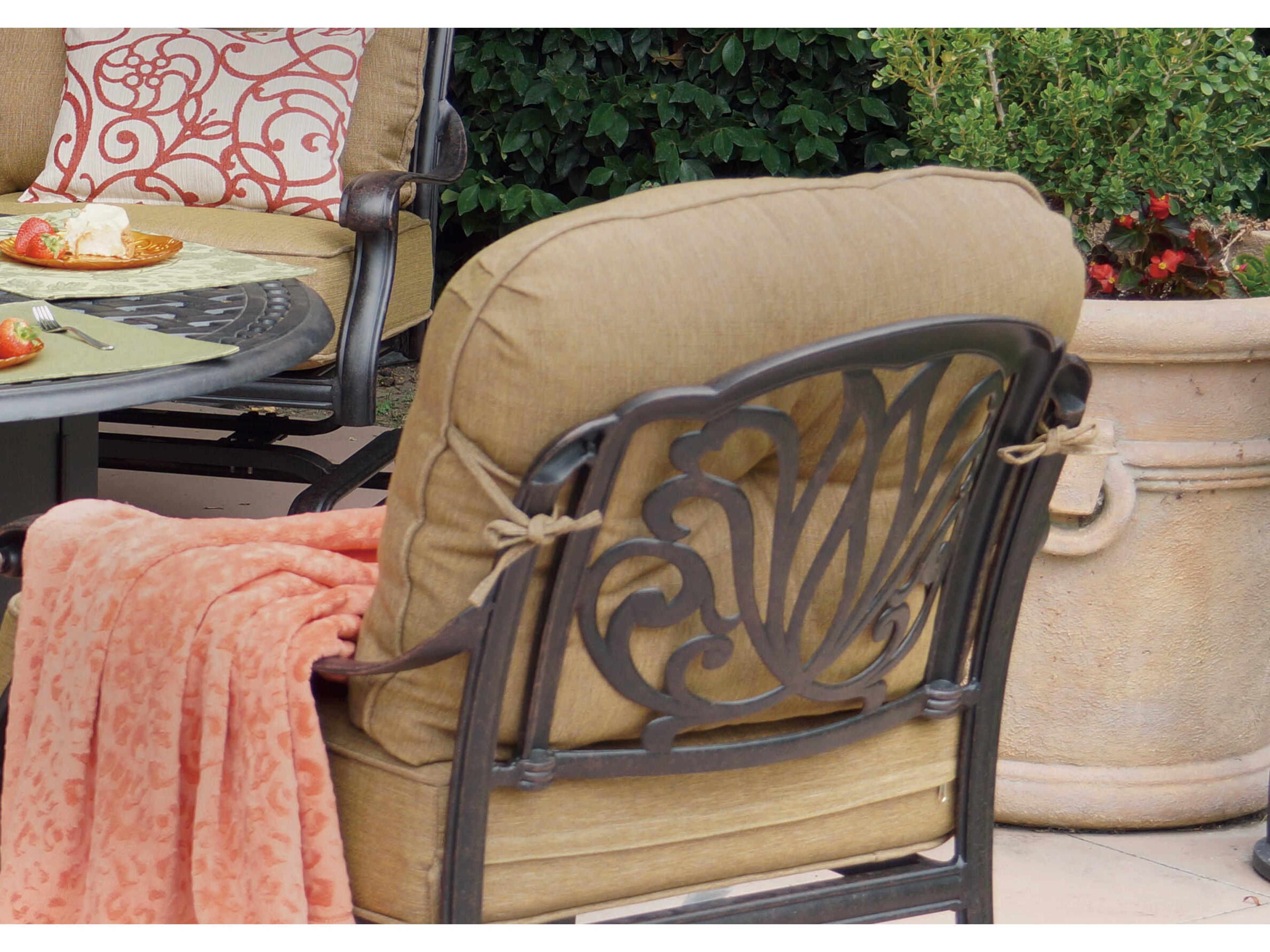 Darlee Outdoor Living Elisabeth Cast Aluminum Antique Bronze Swivel Lounge Chair Set of 4