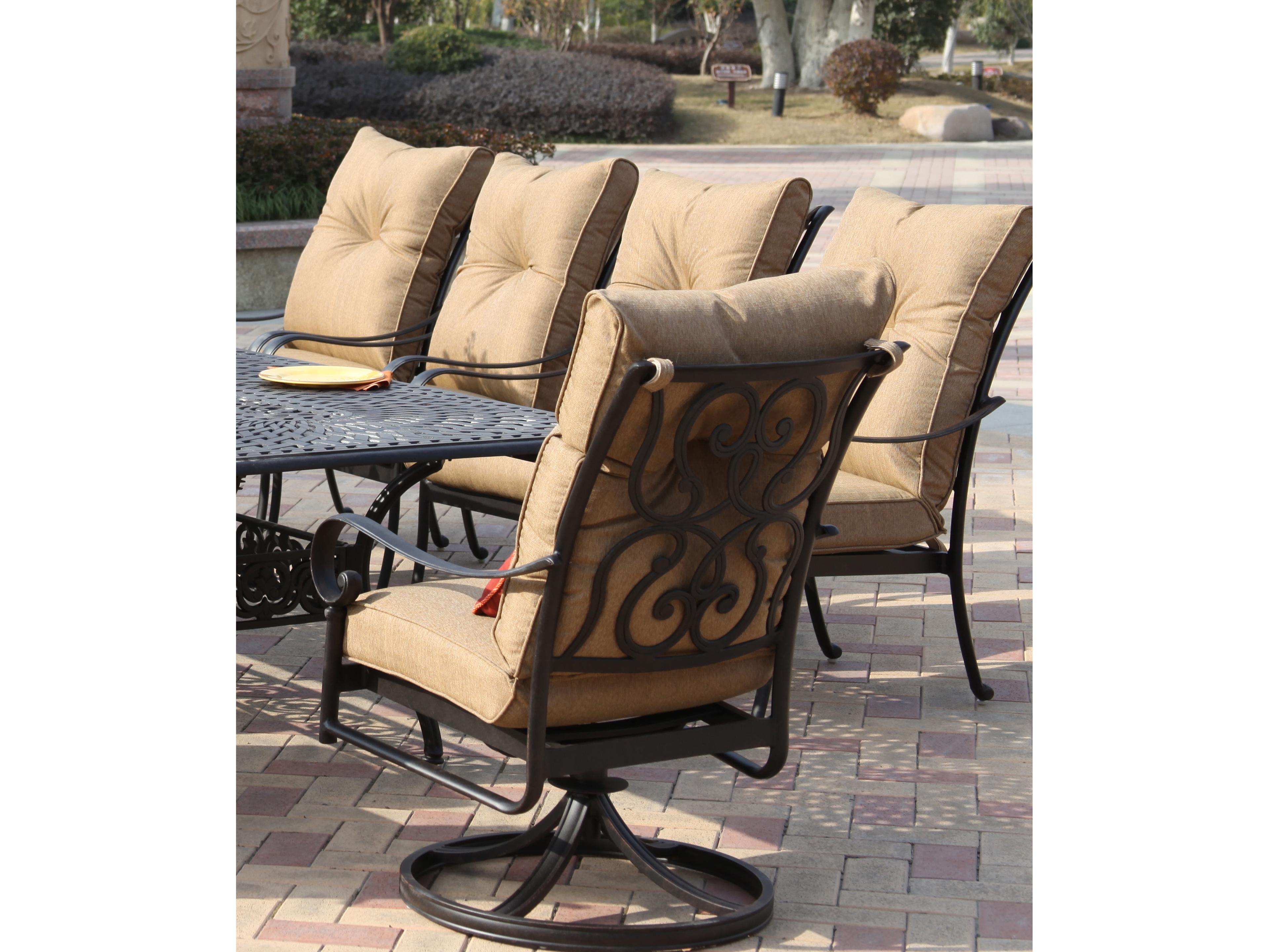 Darlee Outdoor Living Santa Anita Cast Aluminum 2 -Piece Swivel Rocker Chair set with Sunbrella Cushion