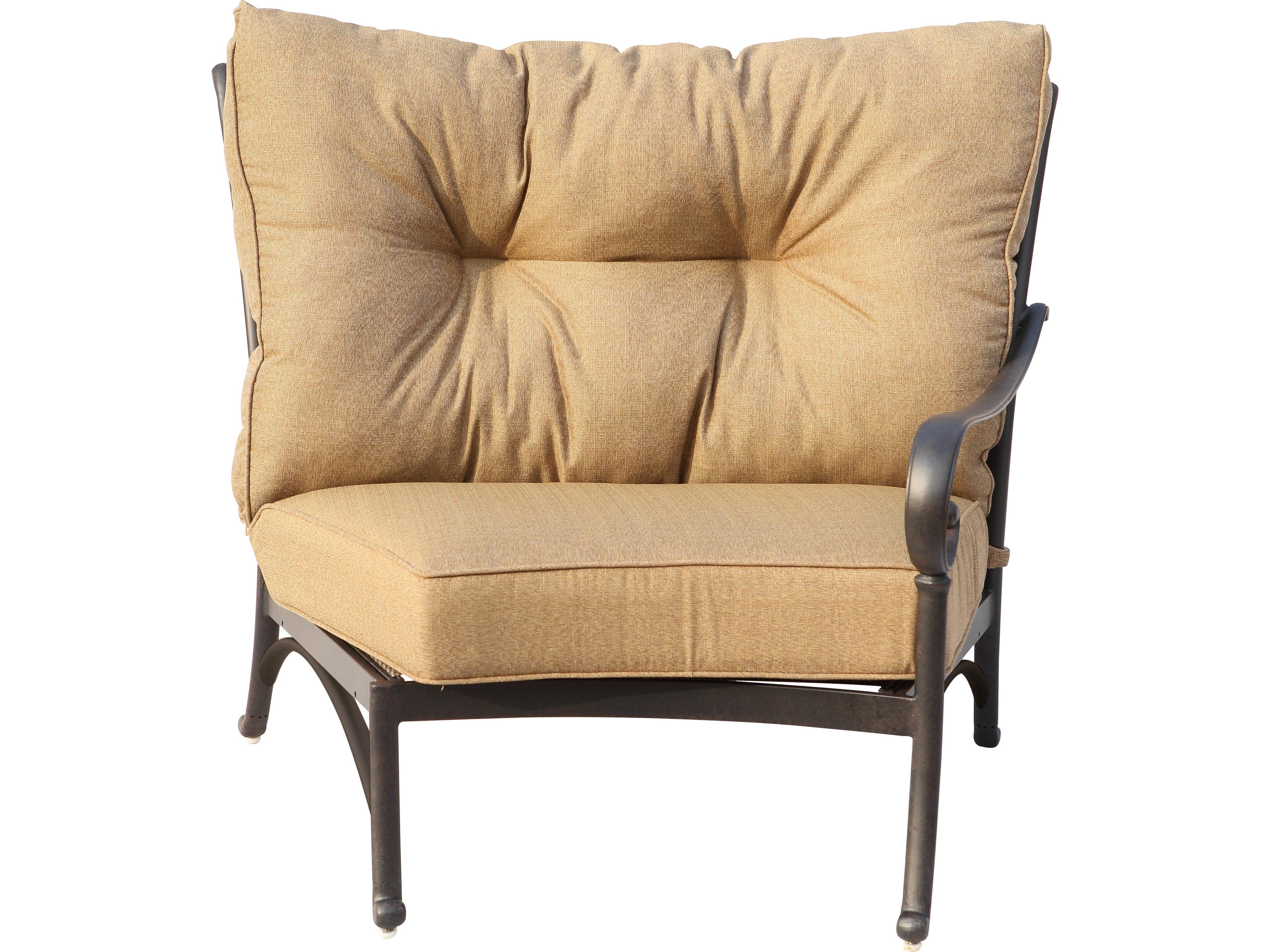 Darlee Outdoor Living Santa Anita Cast Aluminum 2 -Piece Crescent Sectional Loveseat with Sunbrella Cushion