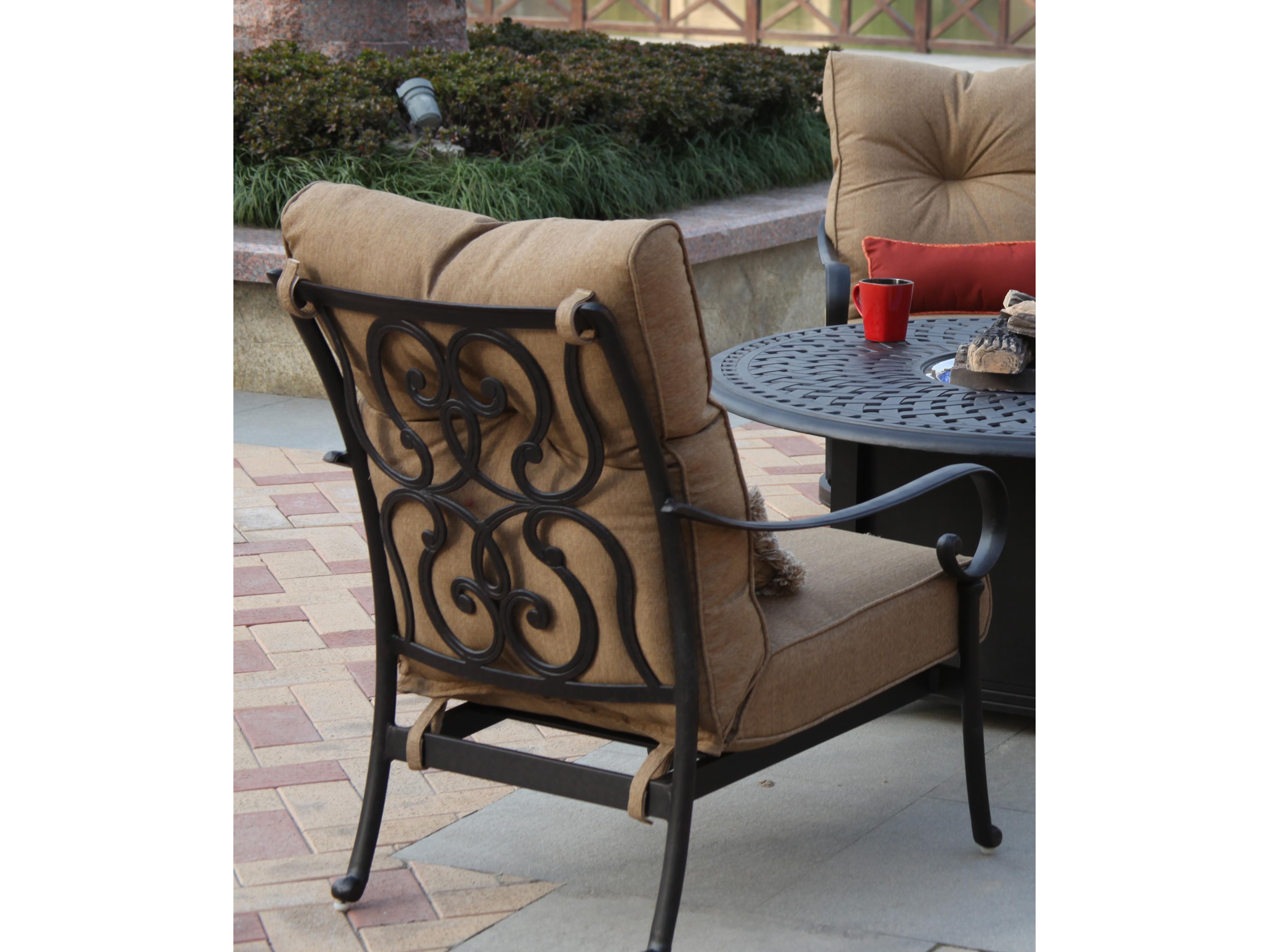 Darlee Outdoor Living Santa Anita Cast Aluminum 4 -Piece Club Chair set with Sunbrella Cushion