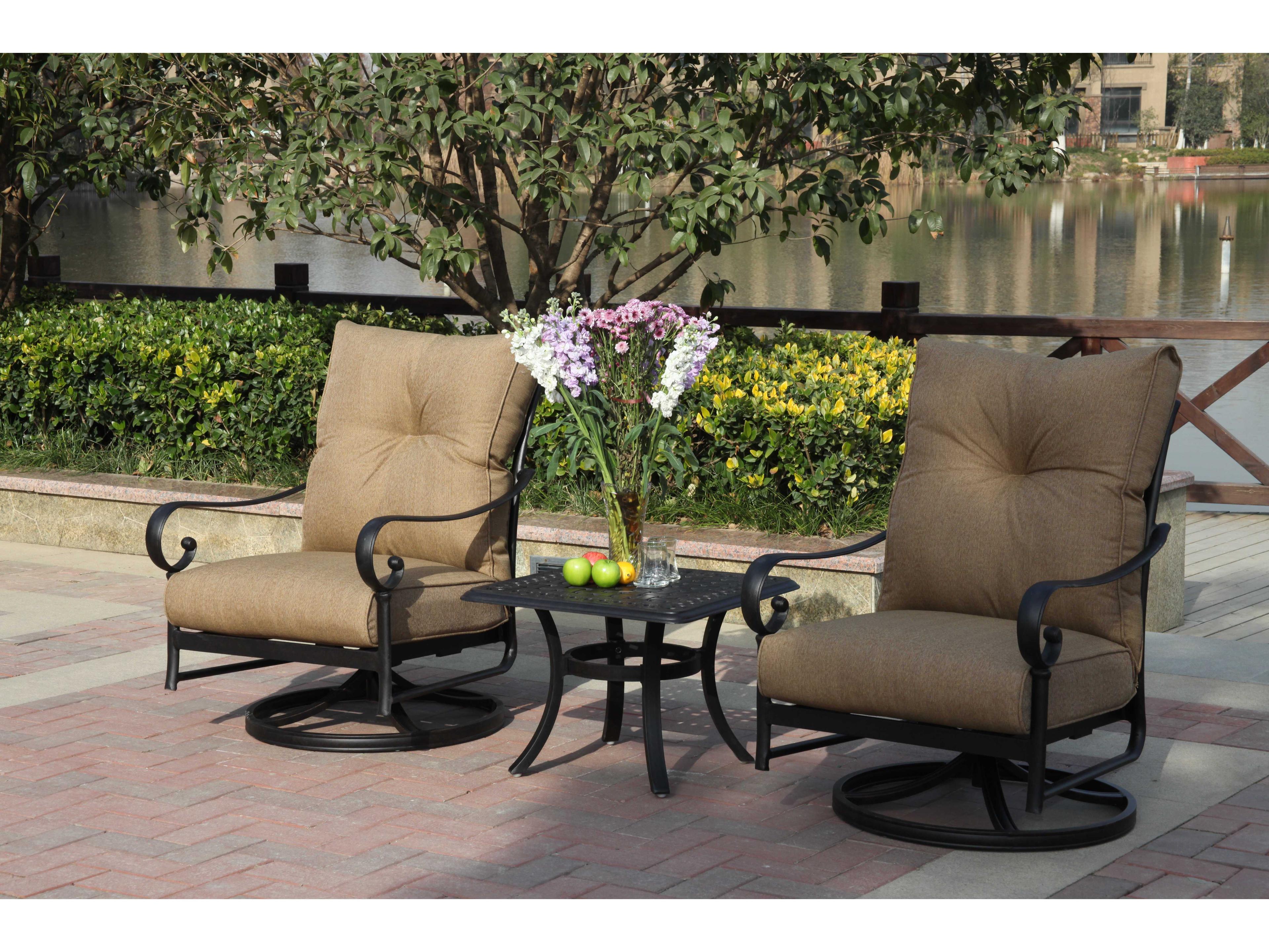 Darlee Outdoor Living Santa Anita Antique Bronze Cast Aluminum Lounge Set
