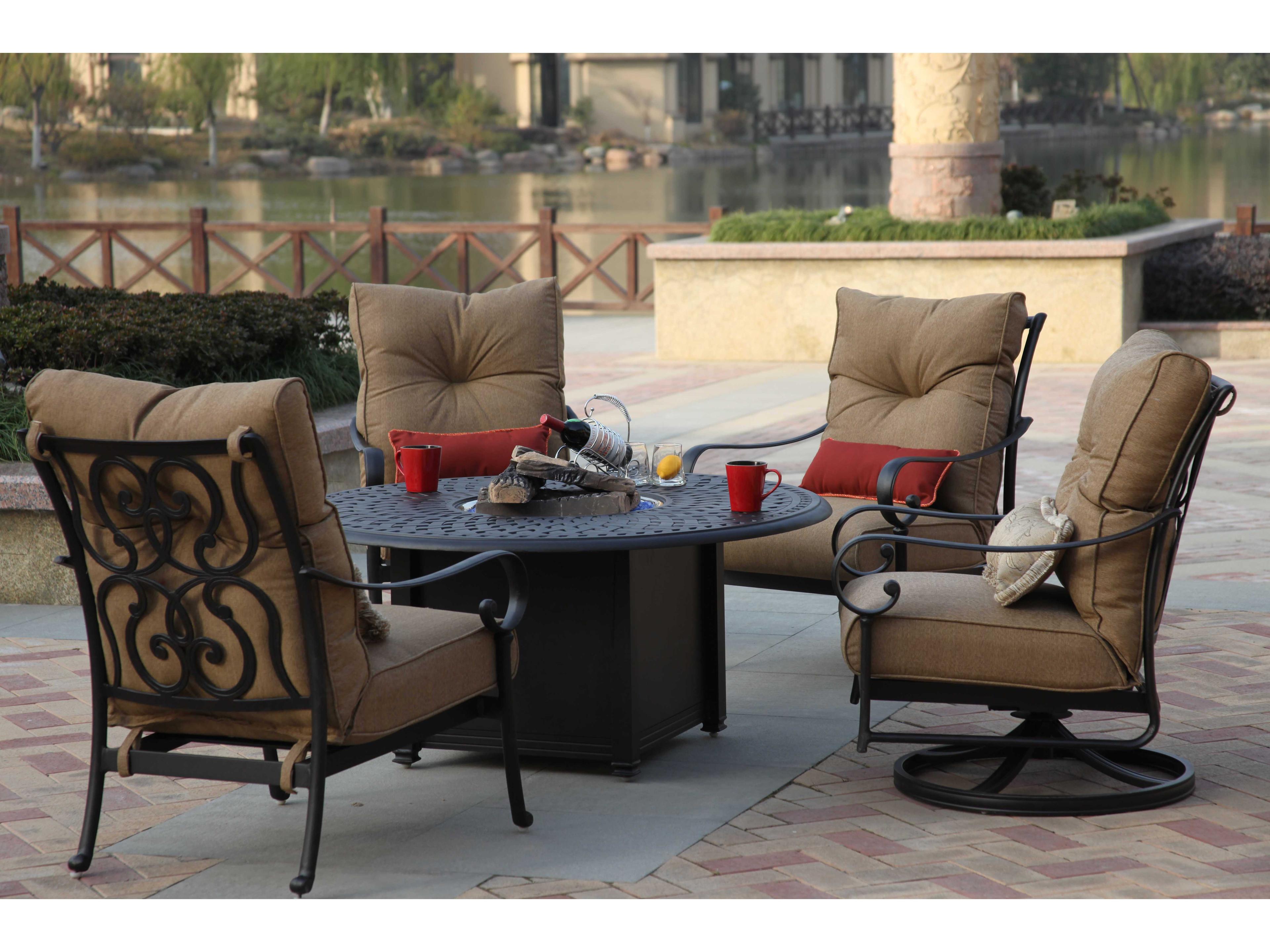 Darlee Outdoor Living Santa Anita Antique Bronze Cast Aluminum Lounge Set