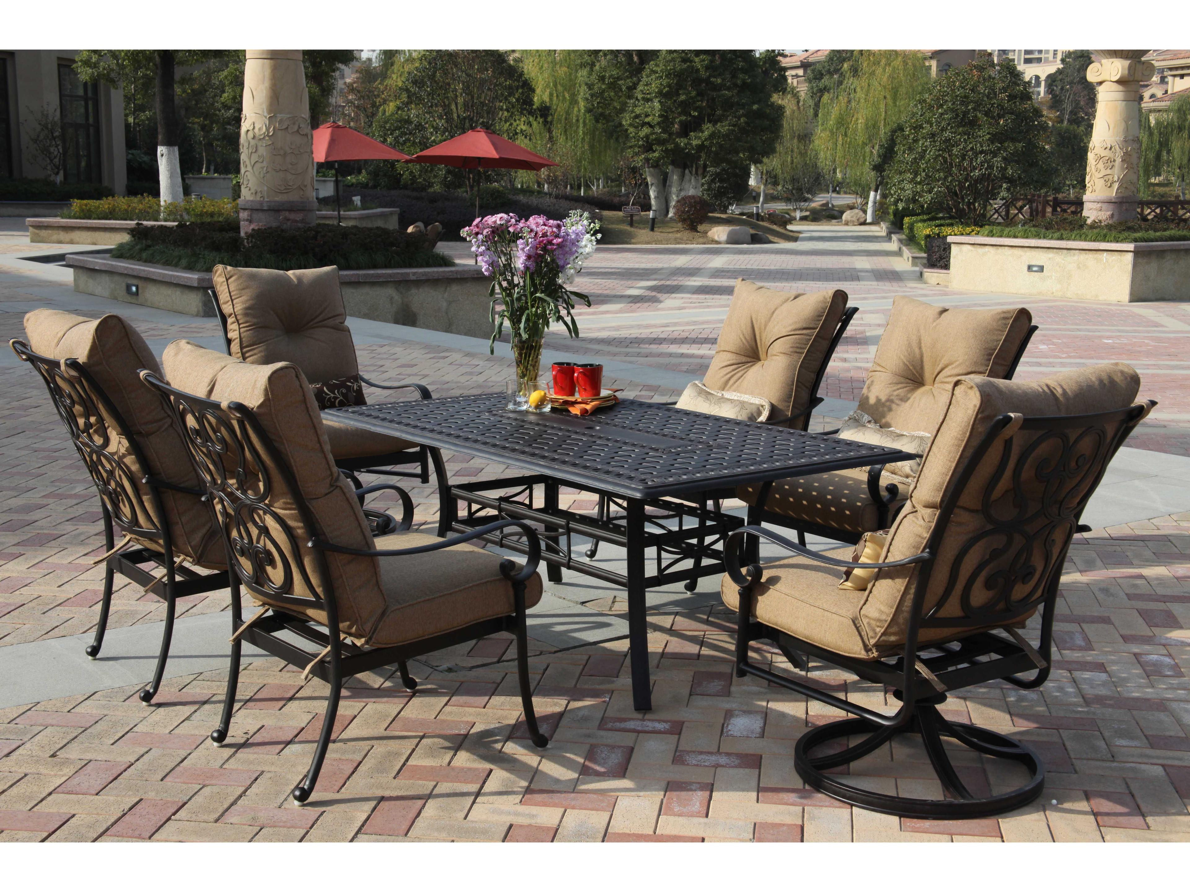 Santa Anita Antique Bronze Cast Aluminum Dining Set