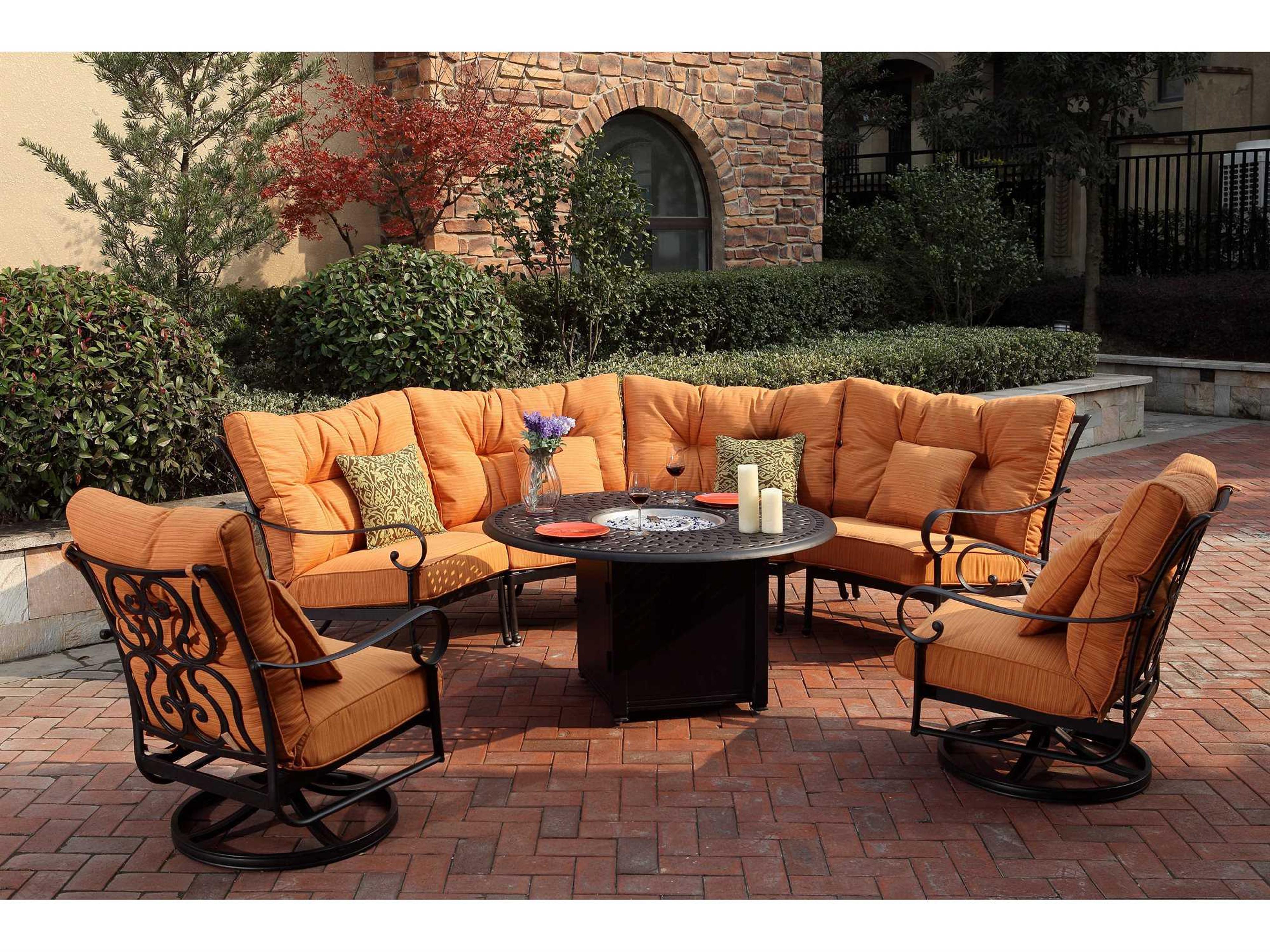 Darlee Outdoor Living Santa Anita Antique Bronze Cast Aluminum Lounge Set