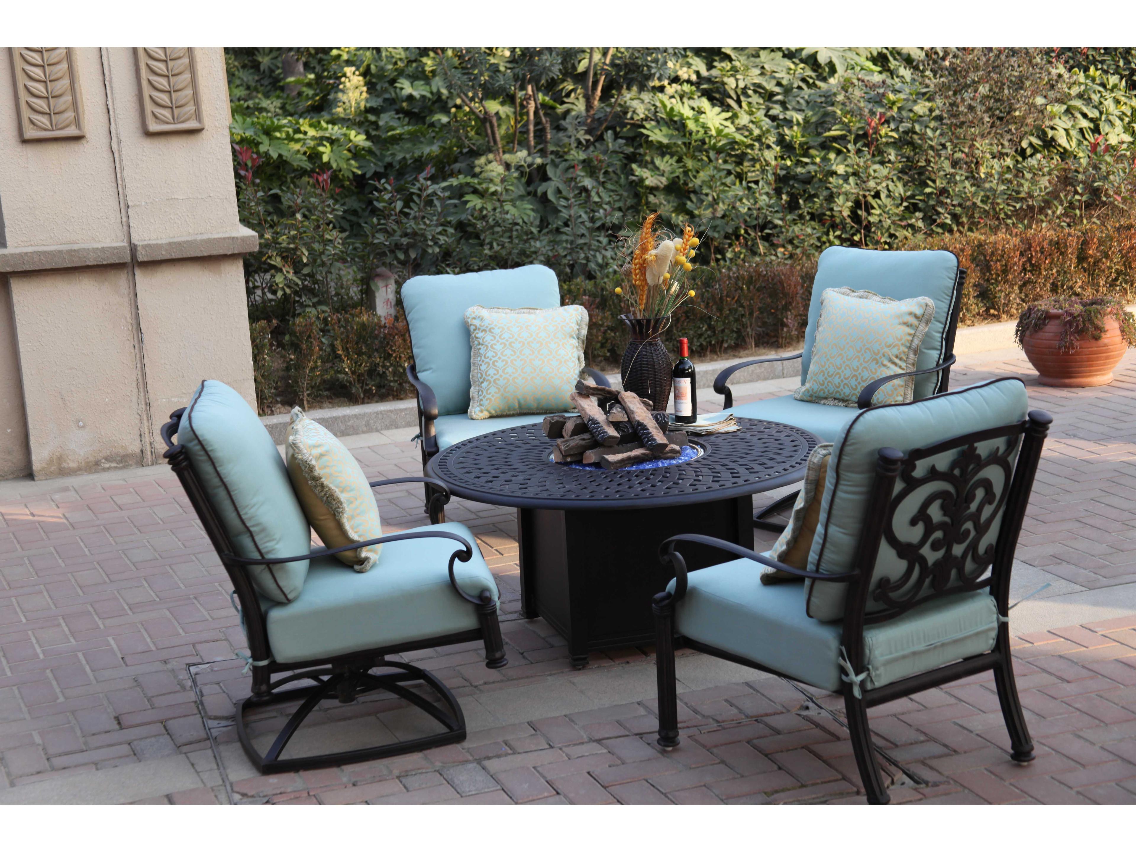 Darlee Outdoor Living Santa Barbara Antique Bronze Cast Aluminum Lounge Set
