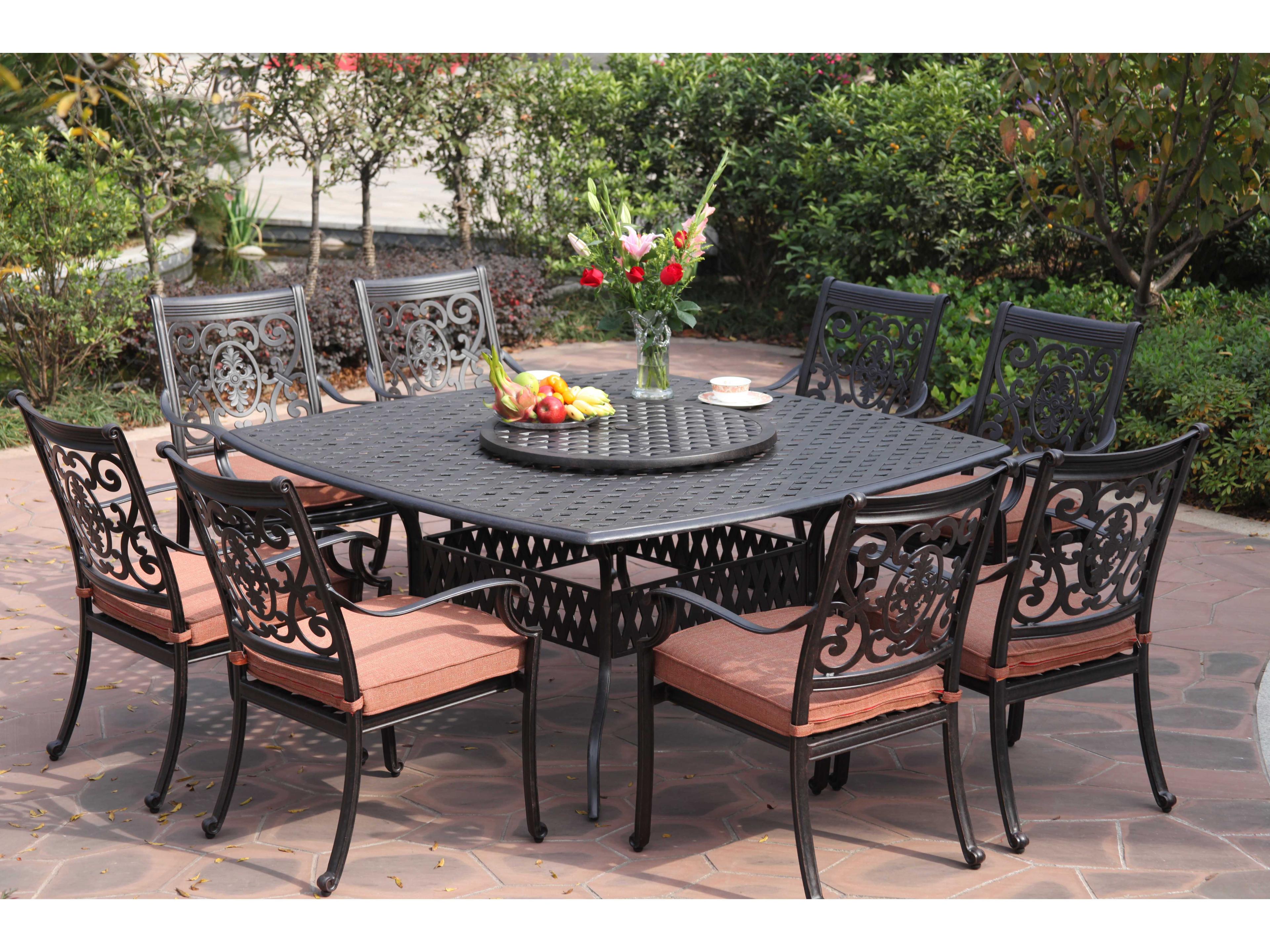 St. Cruz Antique Bronze Cast Aluminum Dining Set