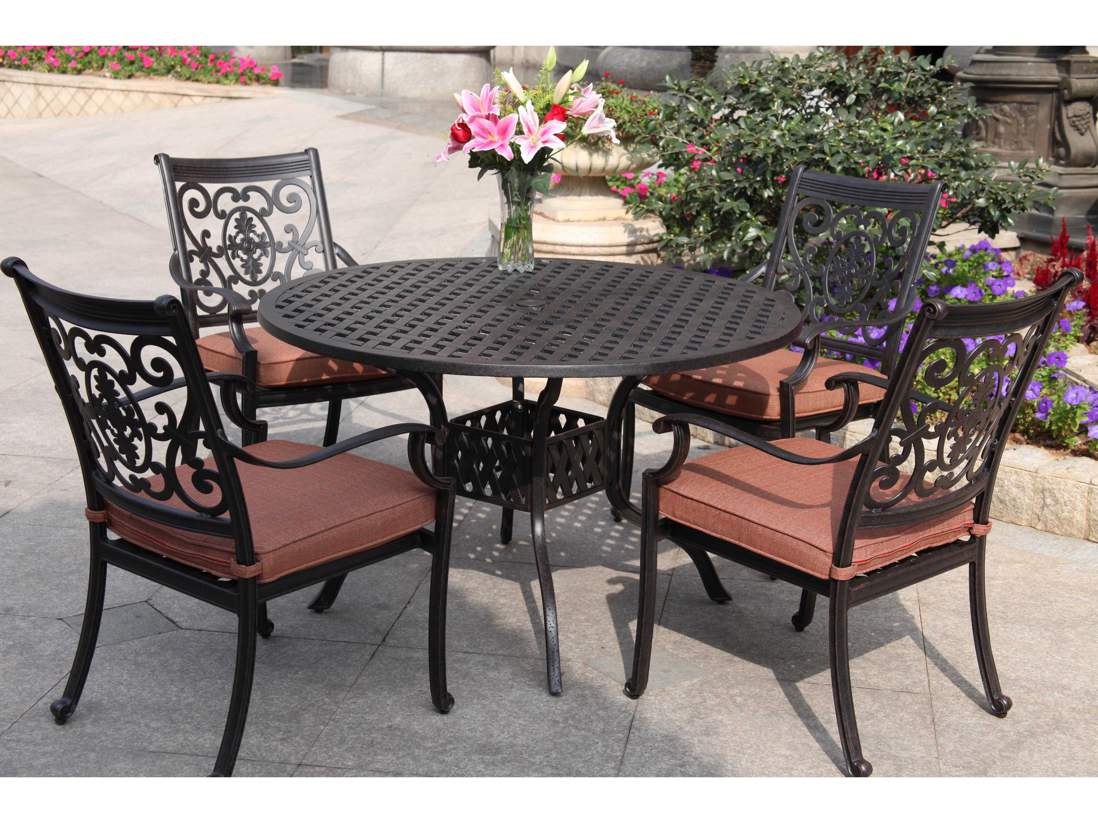 St. Cruz Antique Bronze Cast Aluminum Dining Set