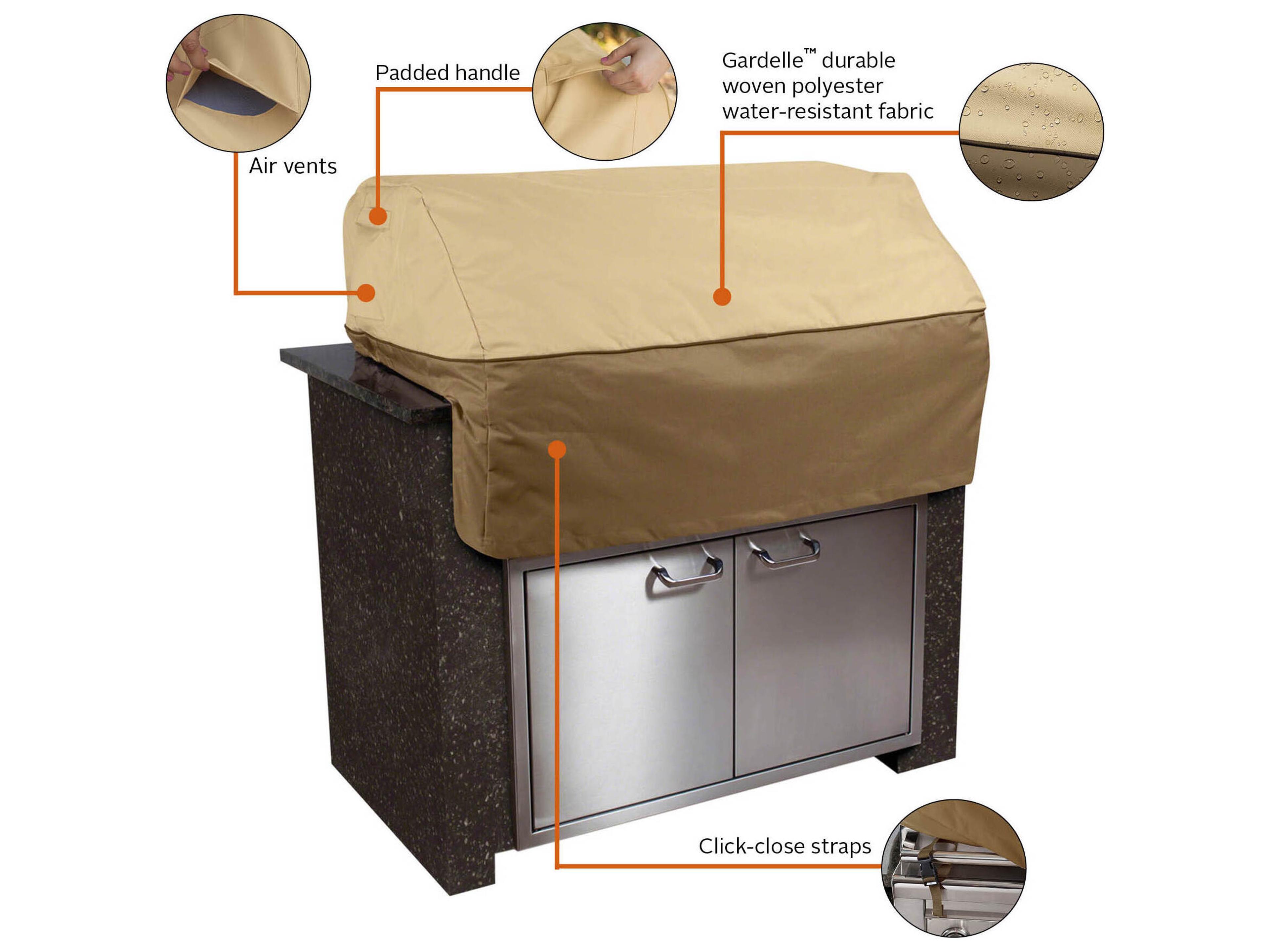 Duck Covers Veranda Pebble 45 Inch BBQ Grill Top Cover