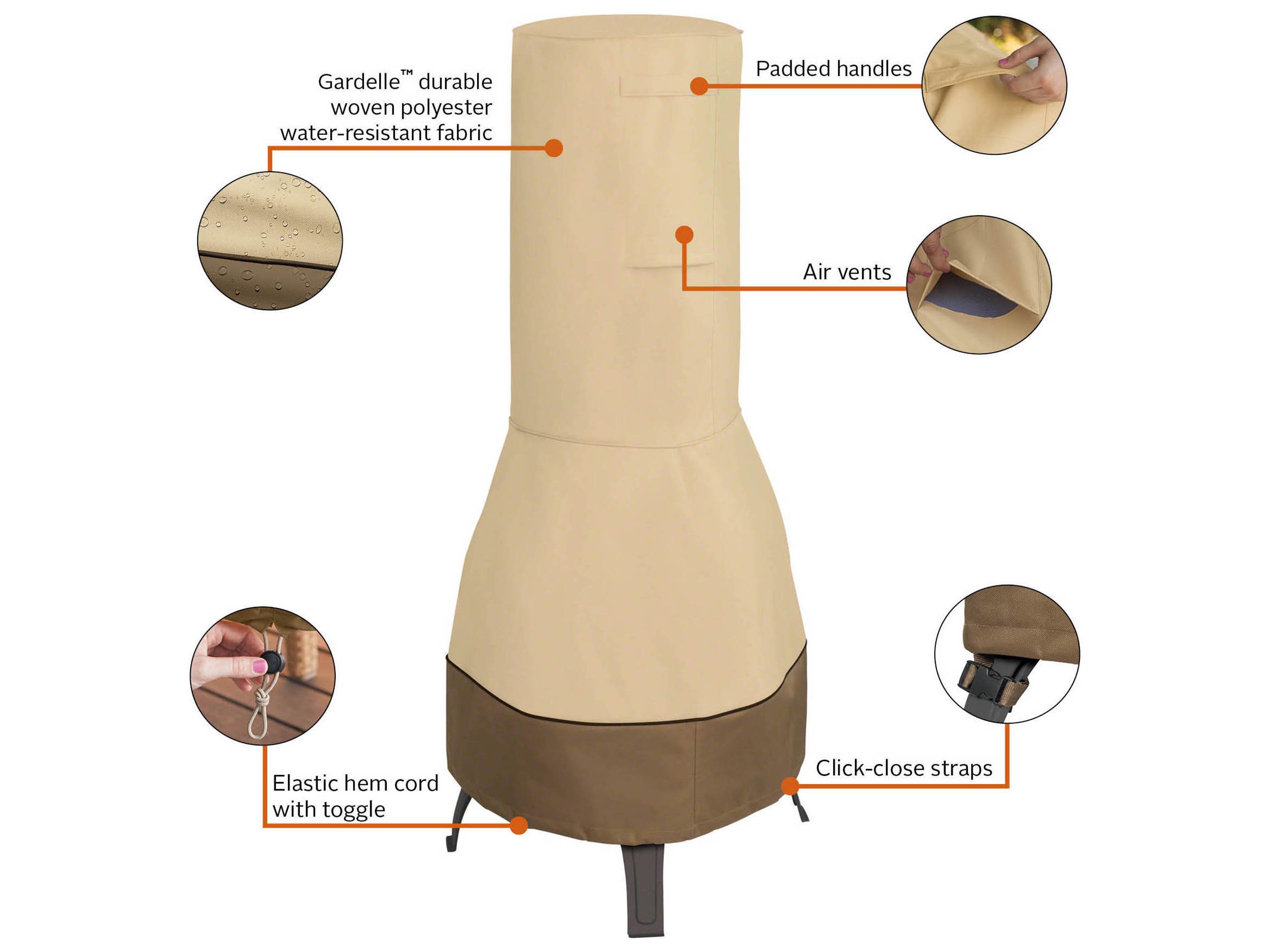 Duck Covers Veranda Pebble 22 Inch Chiminea Cover