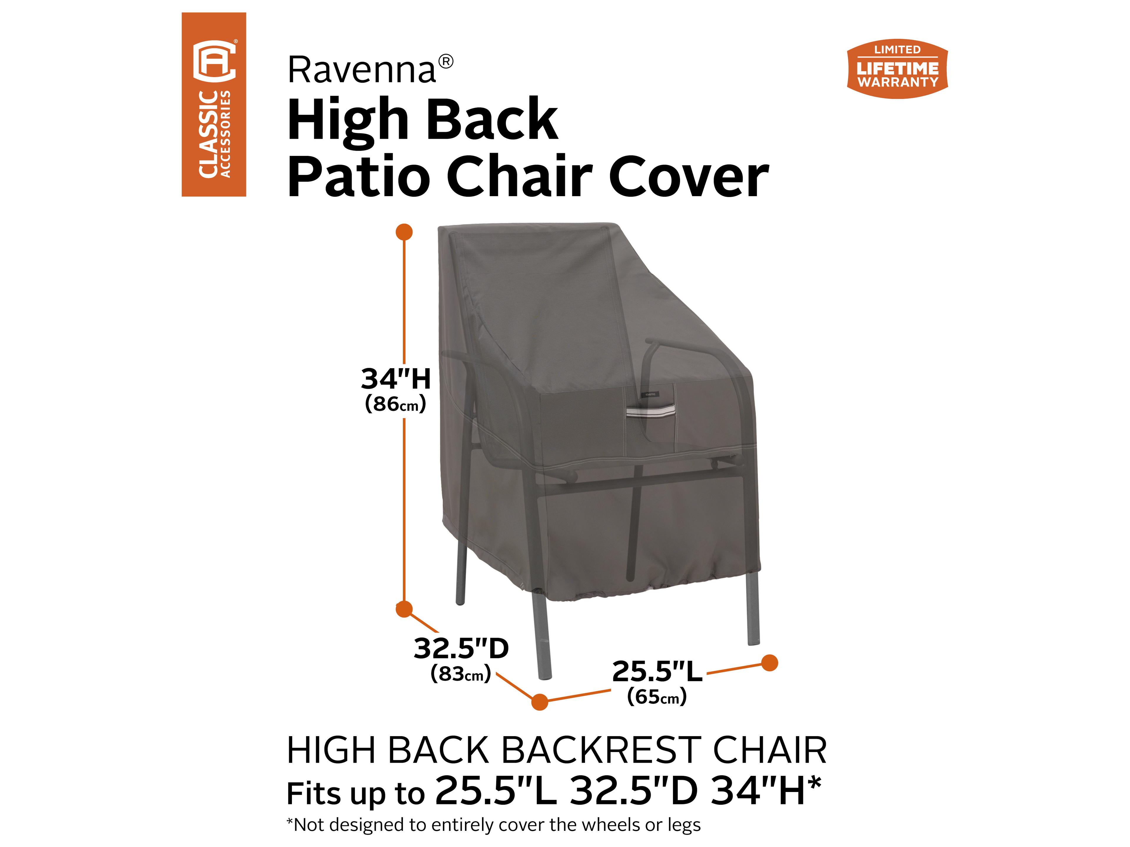 Duck Covers Ravenna Dark Taupe 25.5 Inch High Back Chair Cover