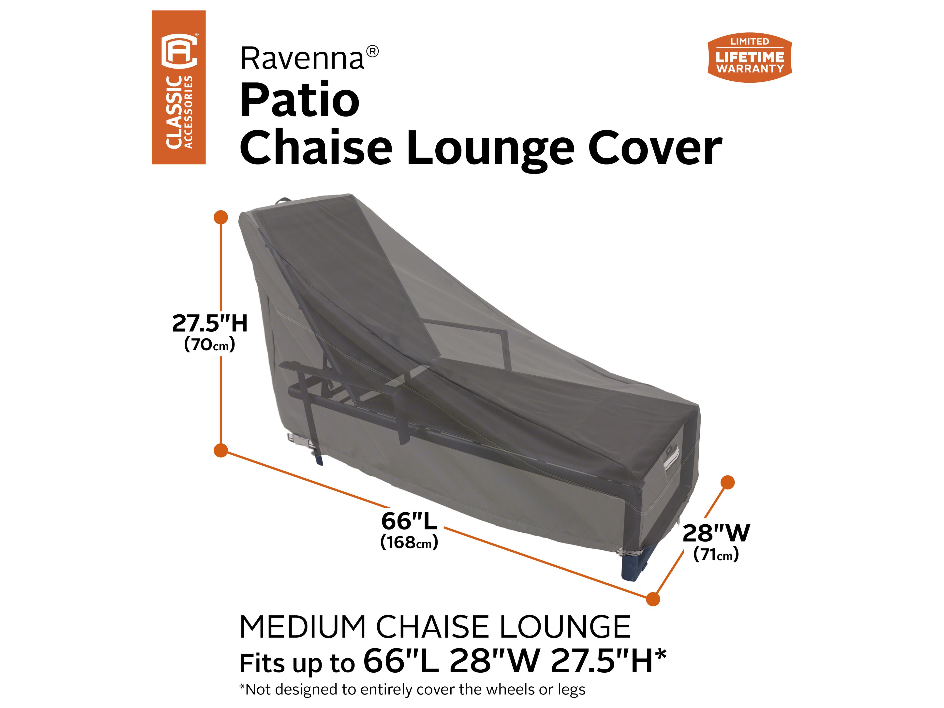 Duck Covers Ravenna Dark Taupe 66 Inch Chaise Lounge Cover