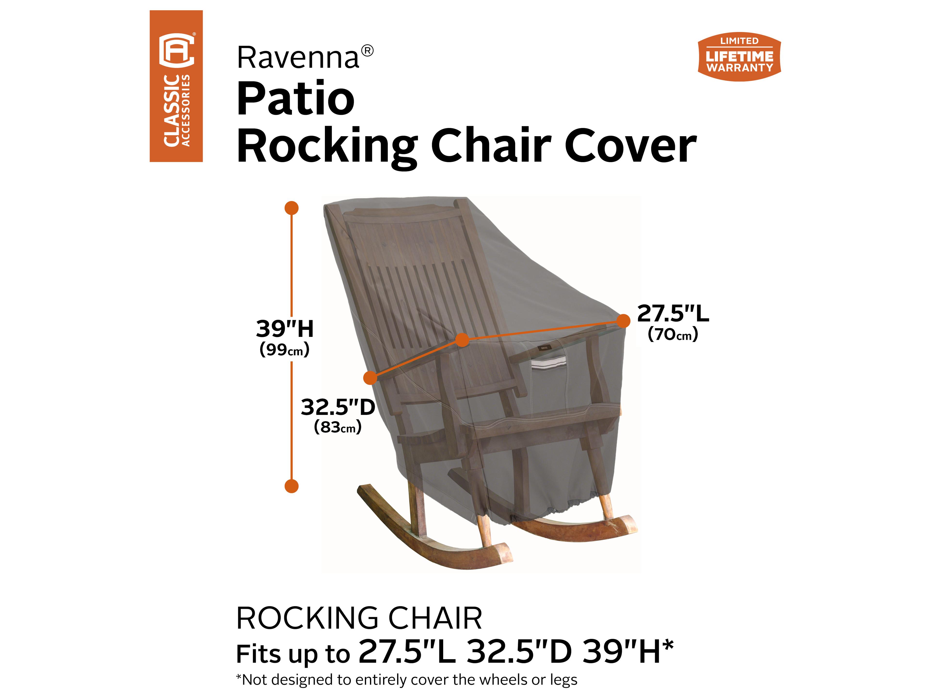 Duck Covers Ravenna Dark Taupe 27.5 Inch Porch Rocking Chair Cover