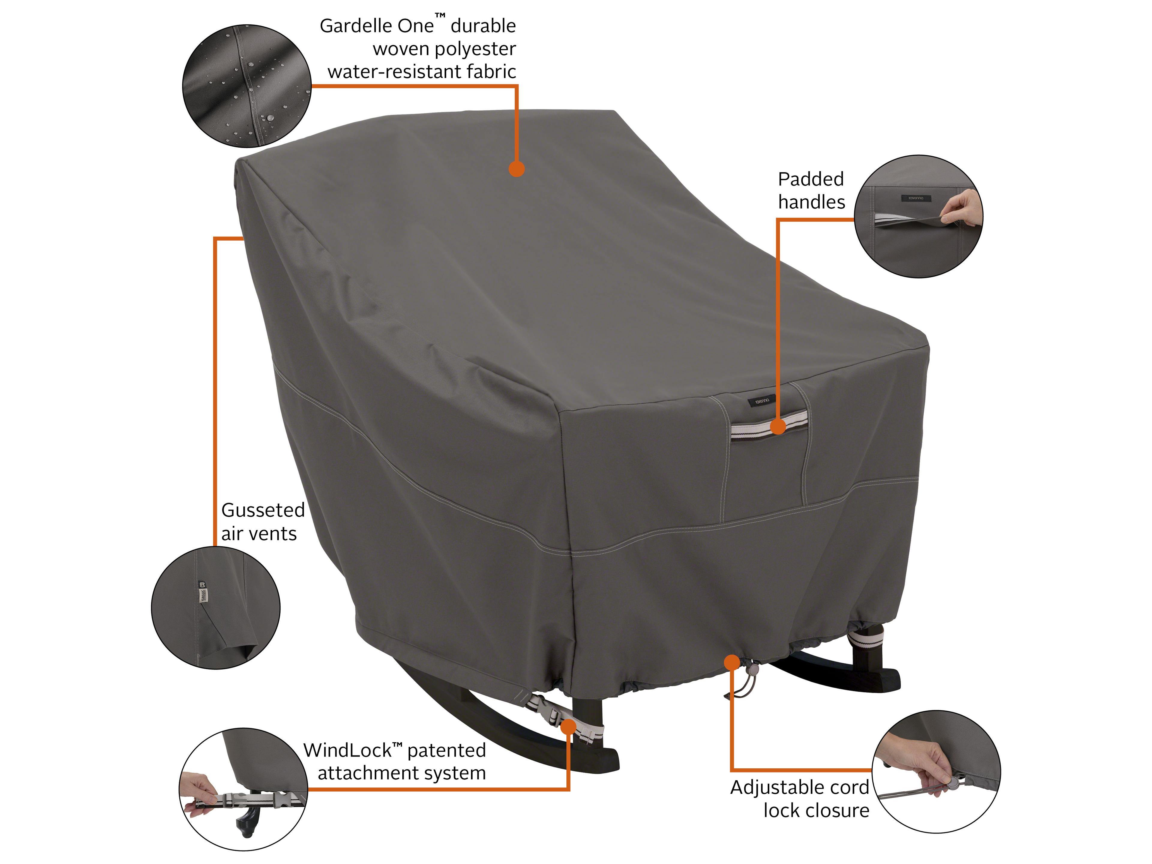 Duck Covers Ravenna Dark Taupe 27.5 Inch Porch Rocking Chair Cover