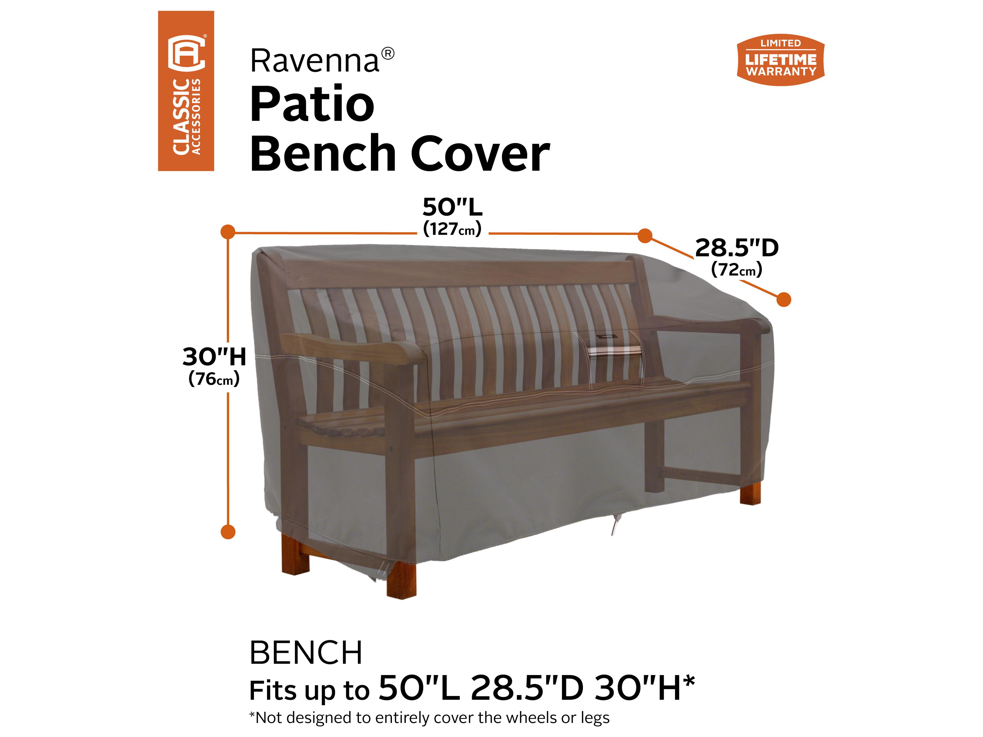 Duck Covers Ravenna Dark Taupe 50 Inch Bench Cover