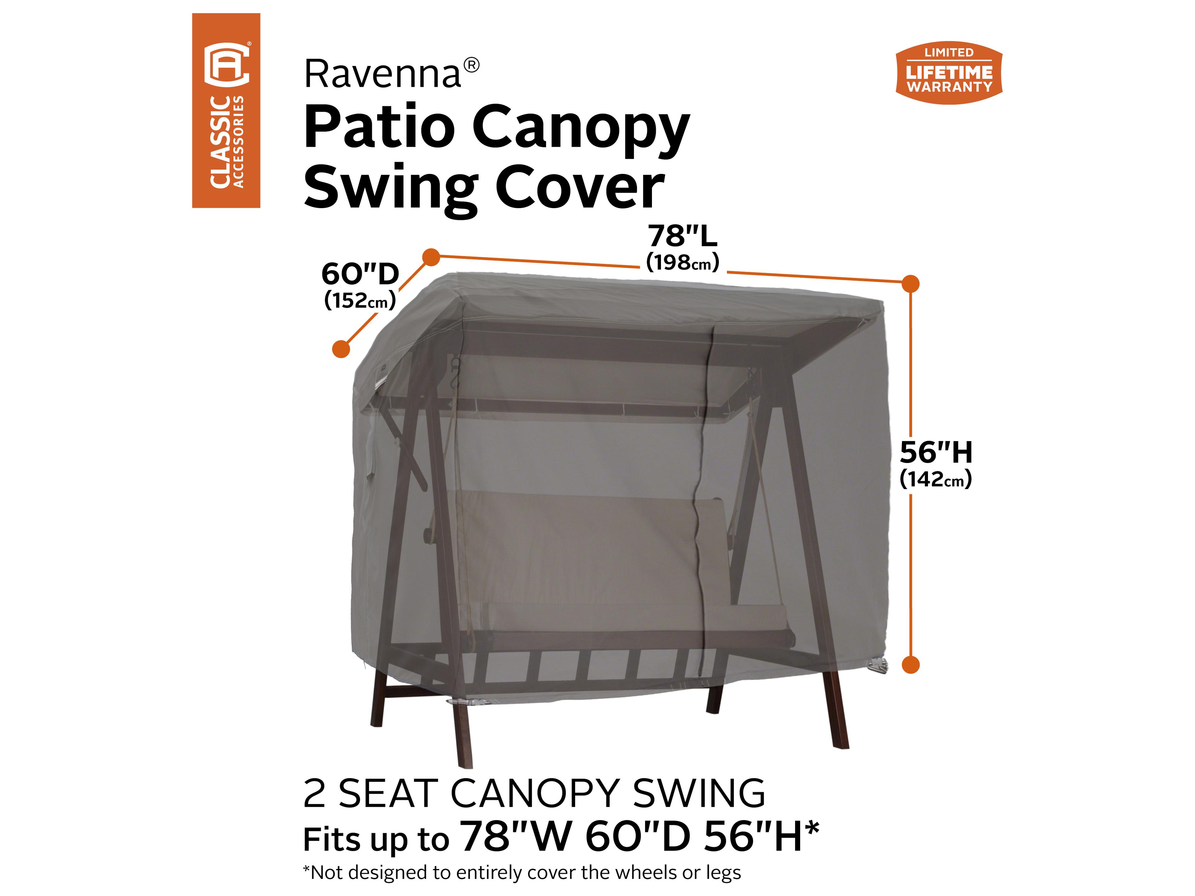 Duck Covers Ravenna Dark Taupe 78 Inch Canopy Swing Cover